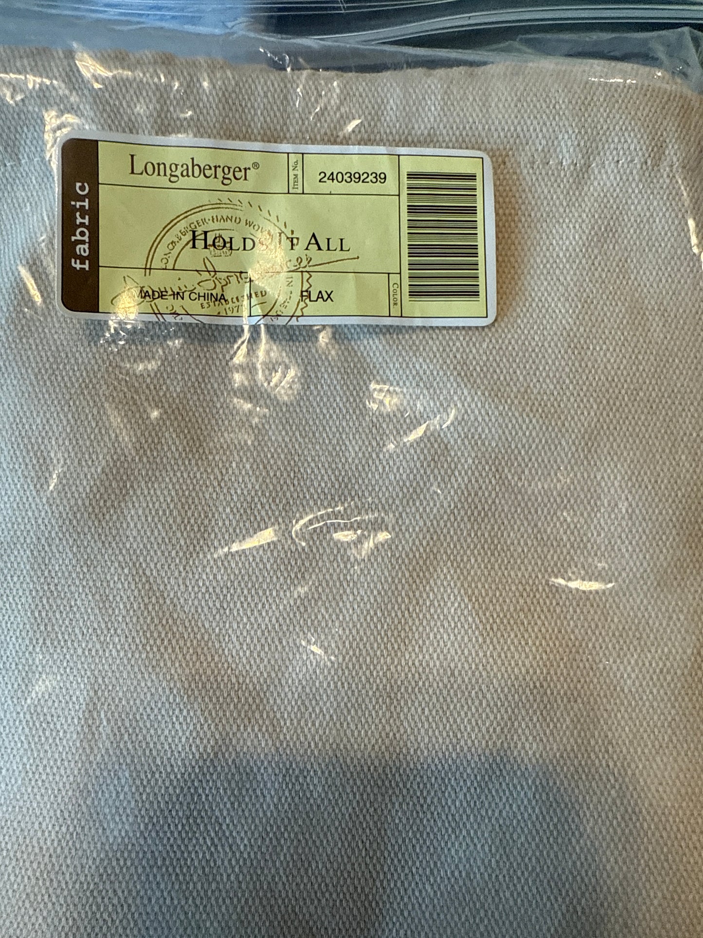Longaberger holds it all liner in flax