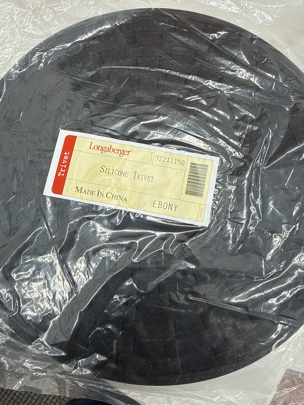 Longaberger silicone trivet in ebony