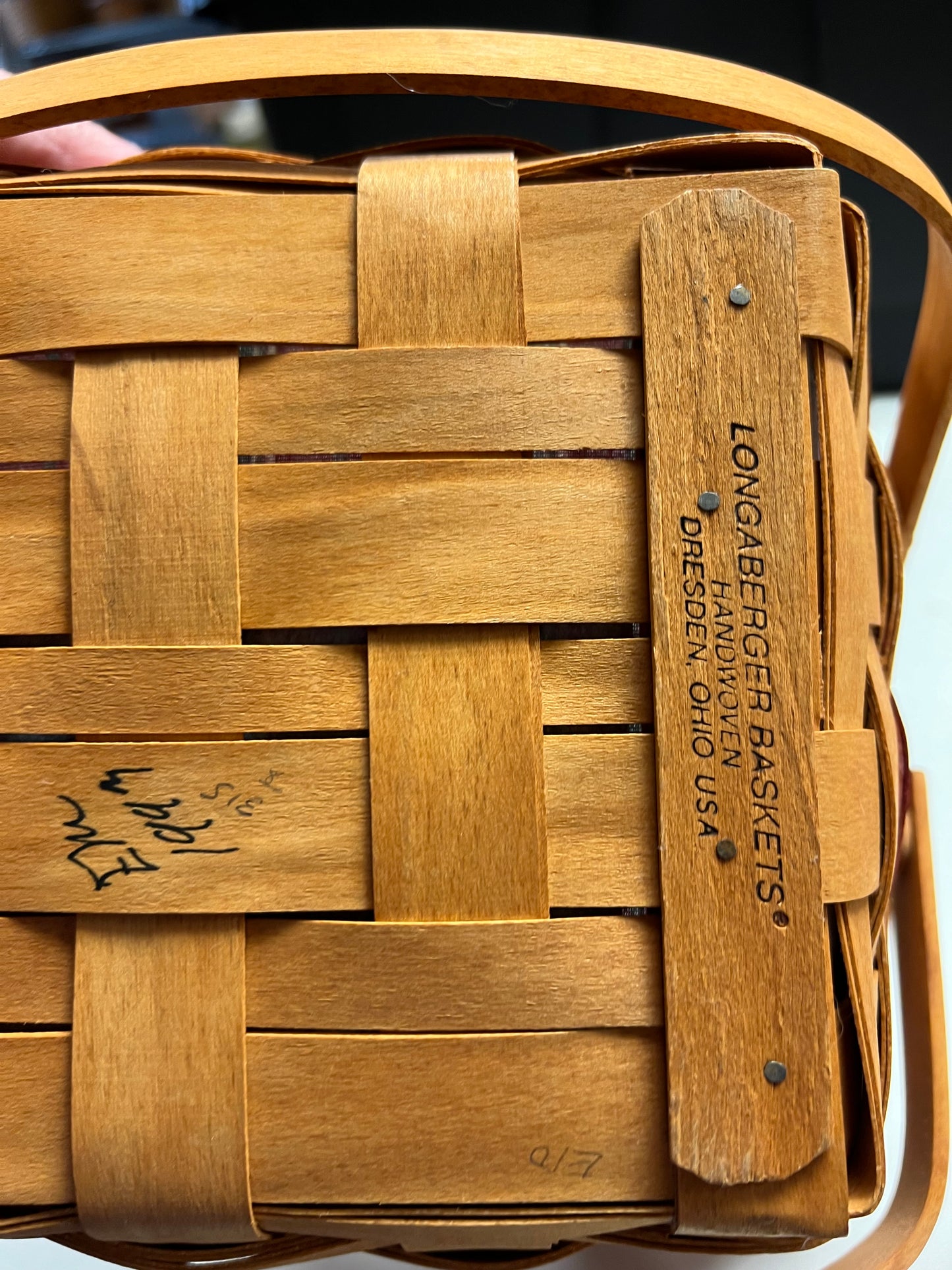 Longaberger bayberry basket with liner & protector