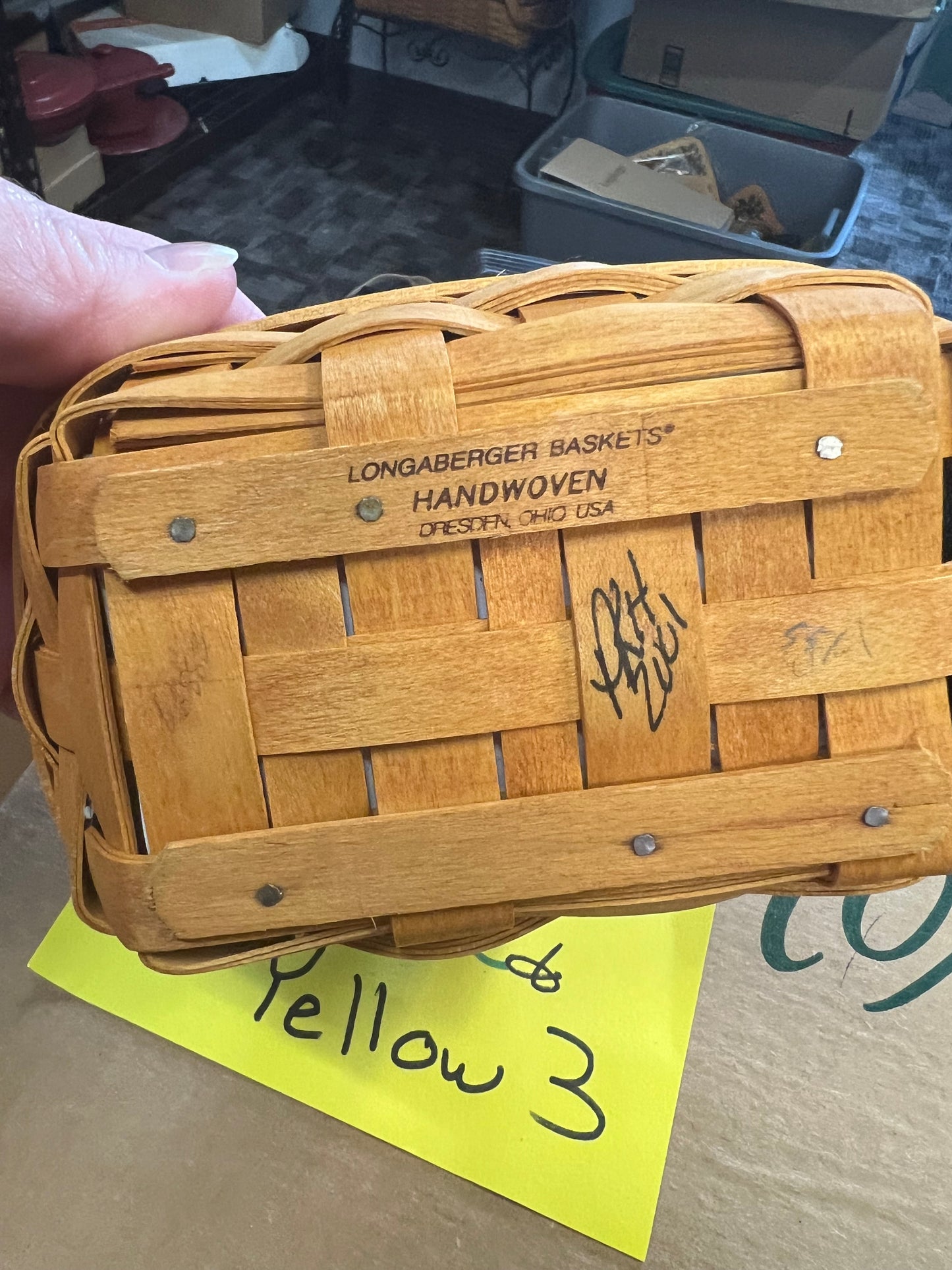 Longaberger parsley basket with liner & protector