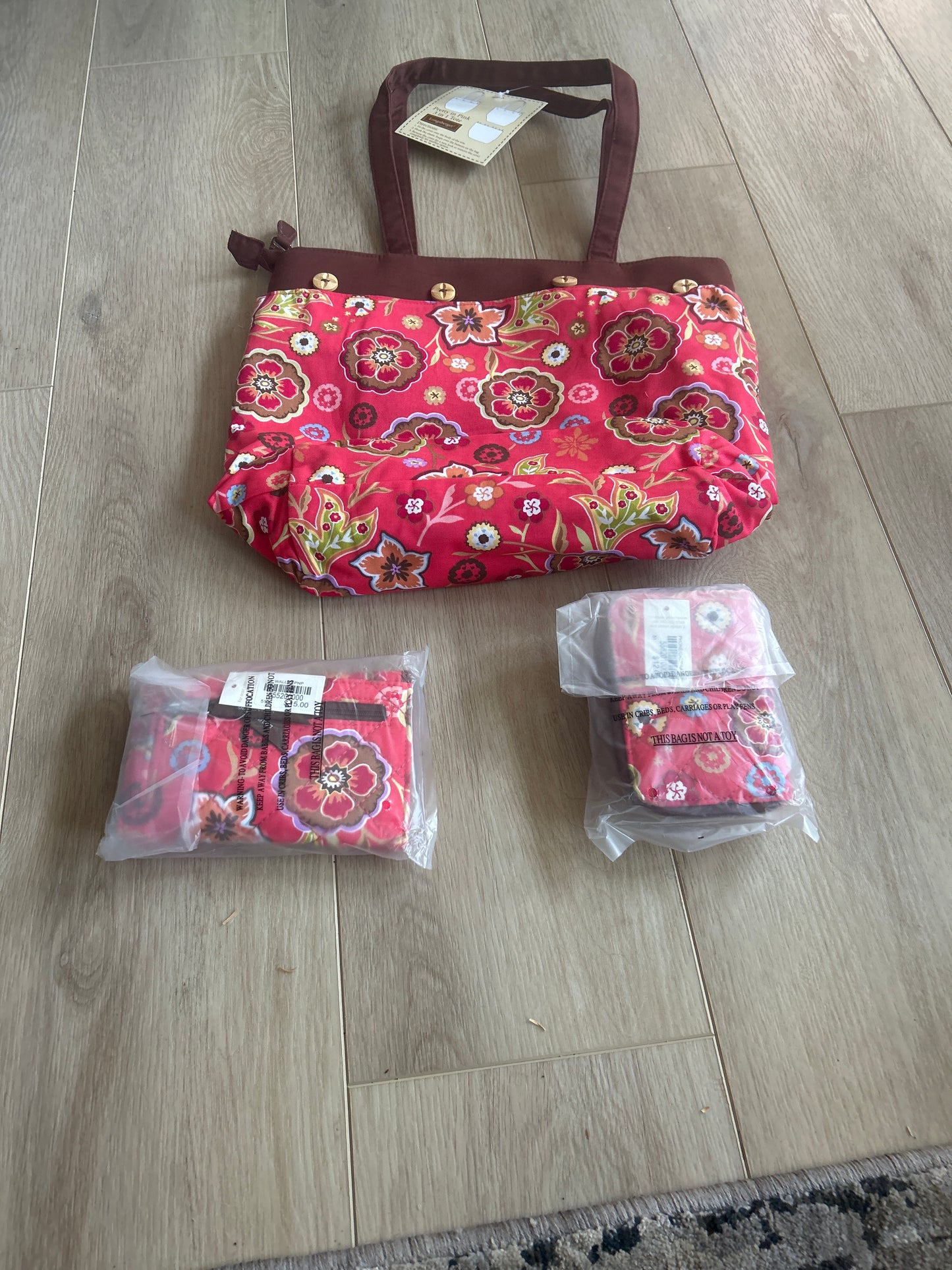 Longarberger 3 in 1 tote (pretty in pink)