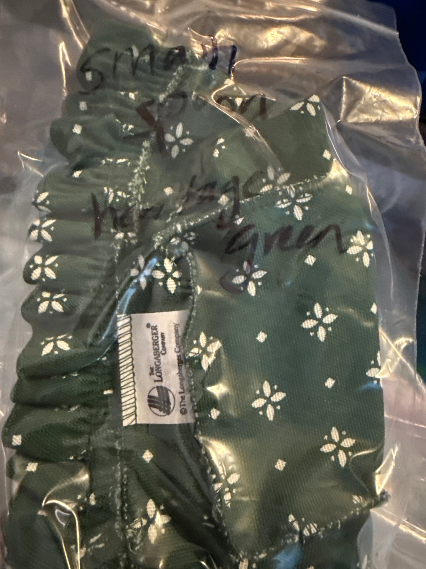 Longaberger small spoon liner in heritage green