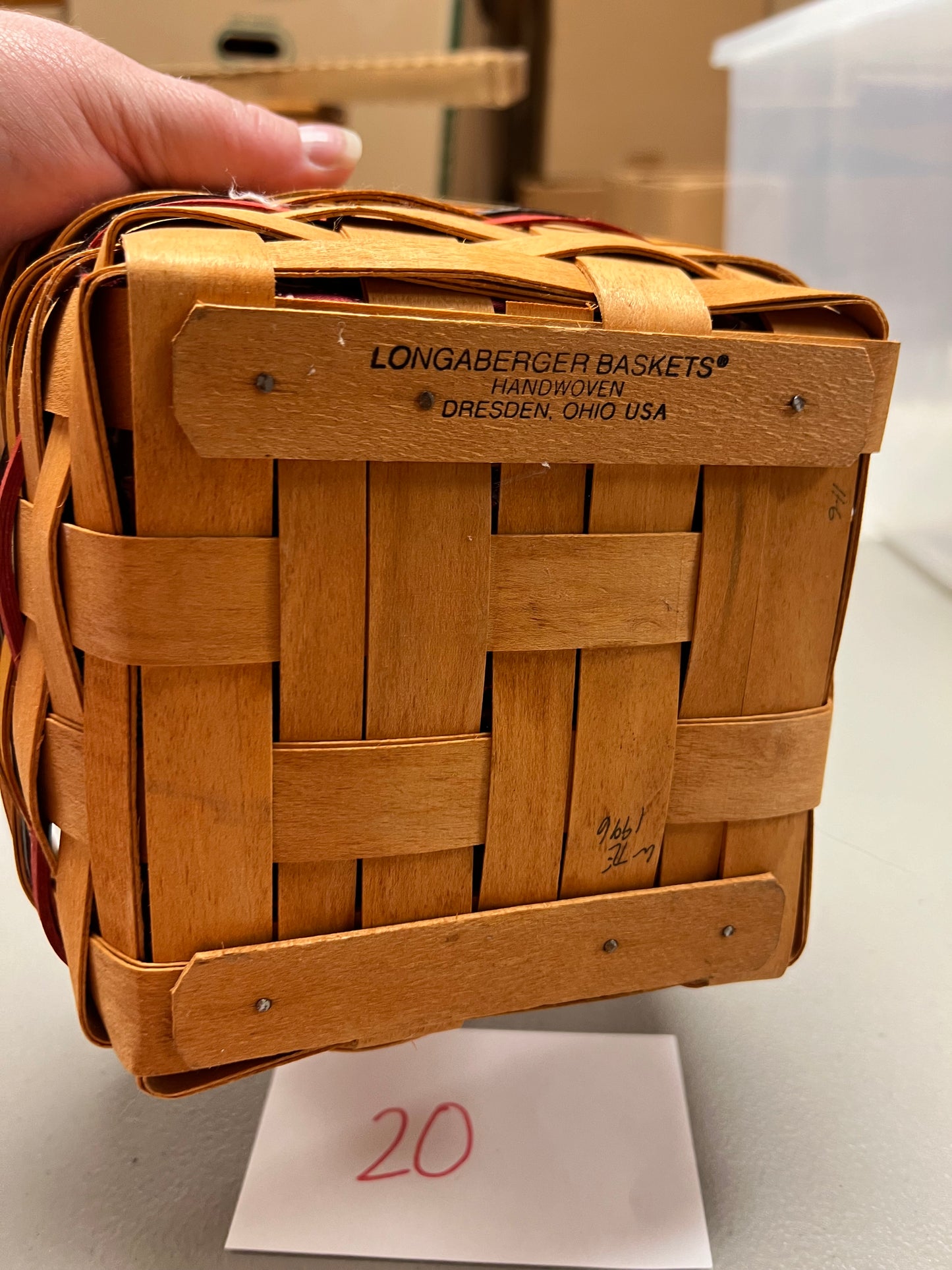 Longaberger 1996 bee Basket with Liner and Protector