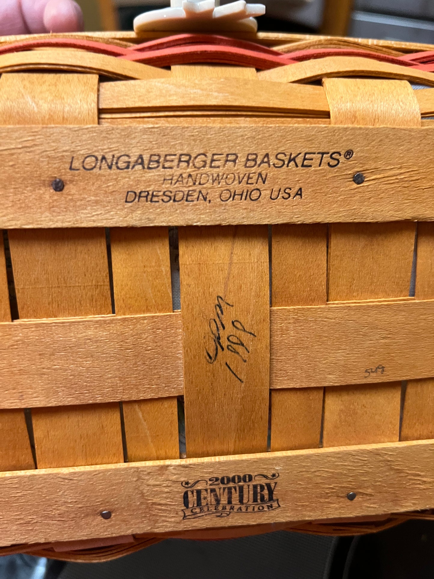 Longaberger Early Blossoms Basket with Liner, Protector and Tie On