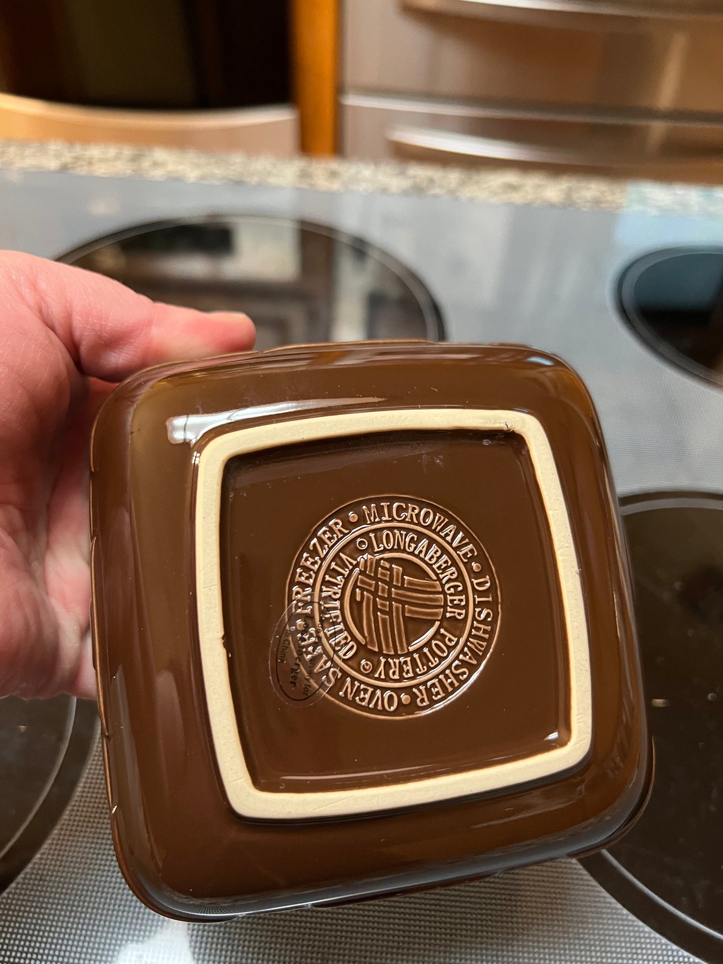 Longaberger Woven Traditions Soft Square Bowl in Chocolate