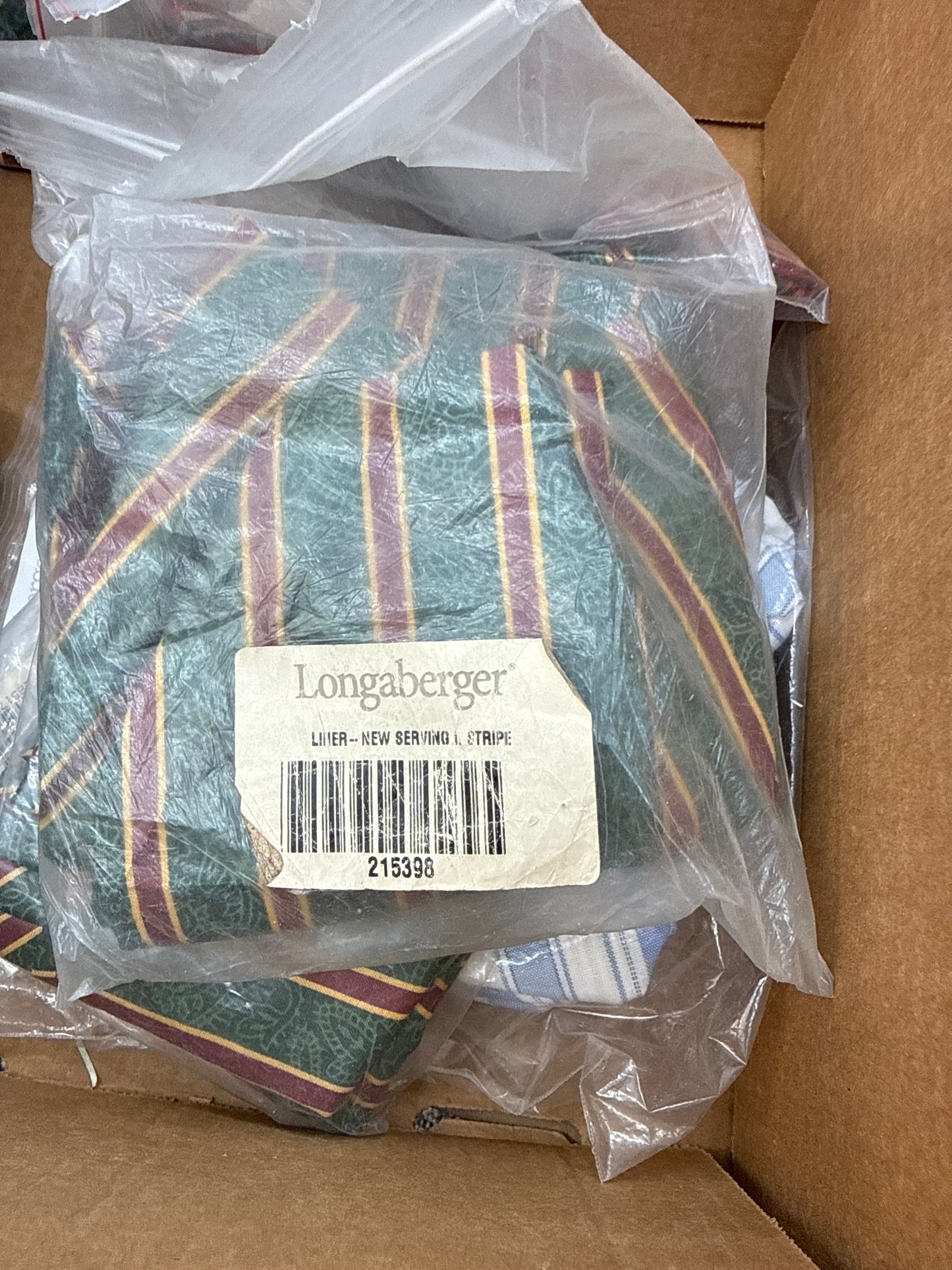 Longaberger new serving liner in imperial stripe