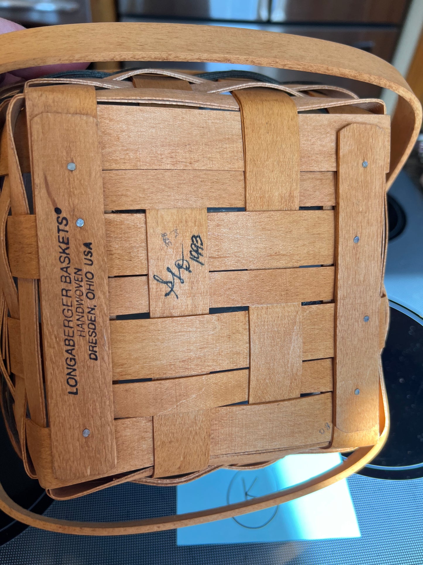 Longaberger Bayberry green basket with protector