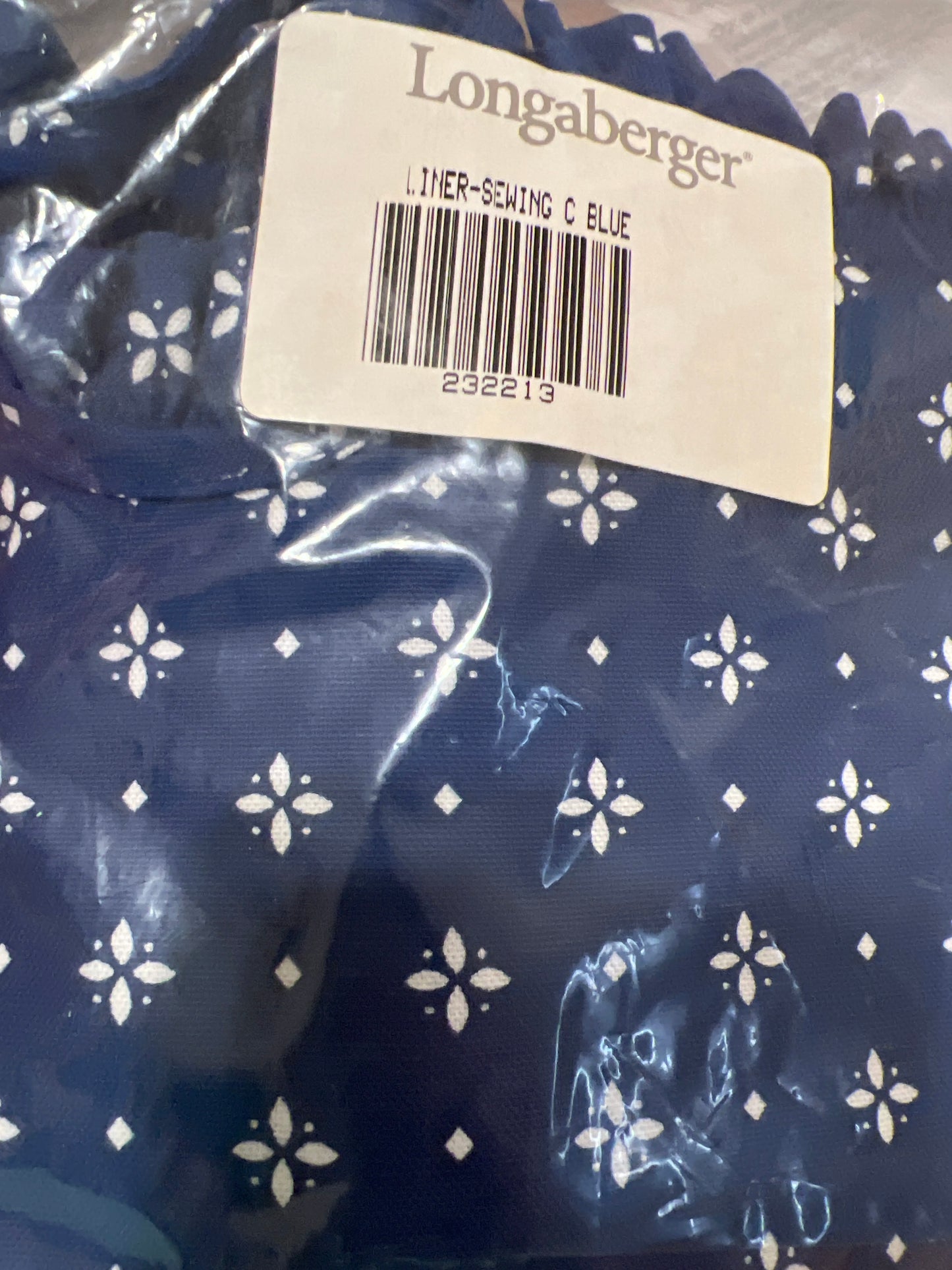 Longaberger sewing liner in classic blue