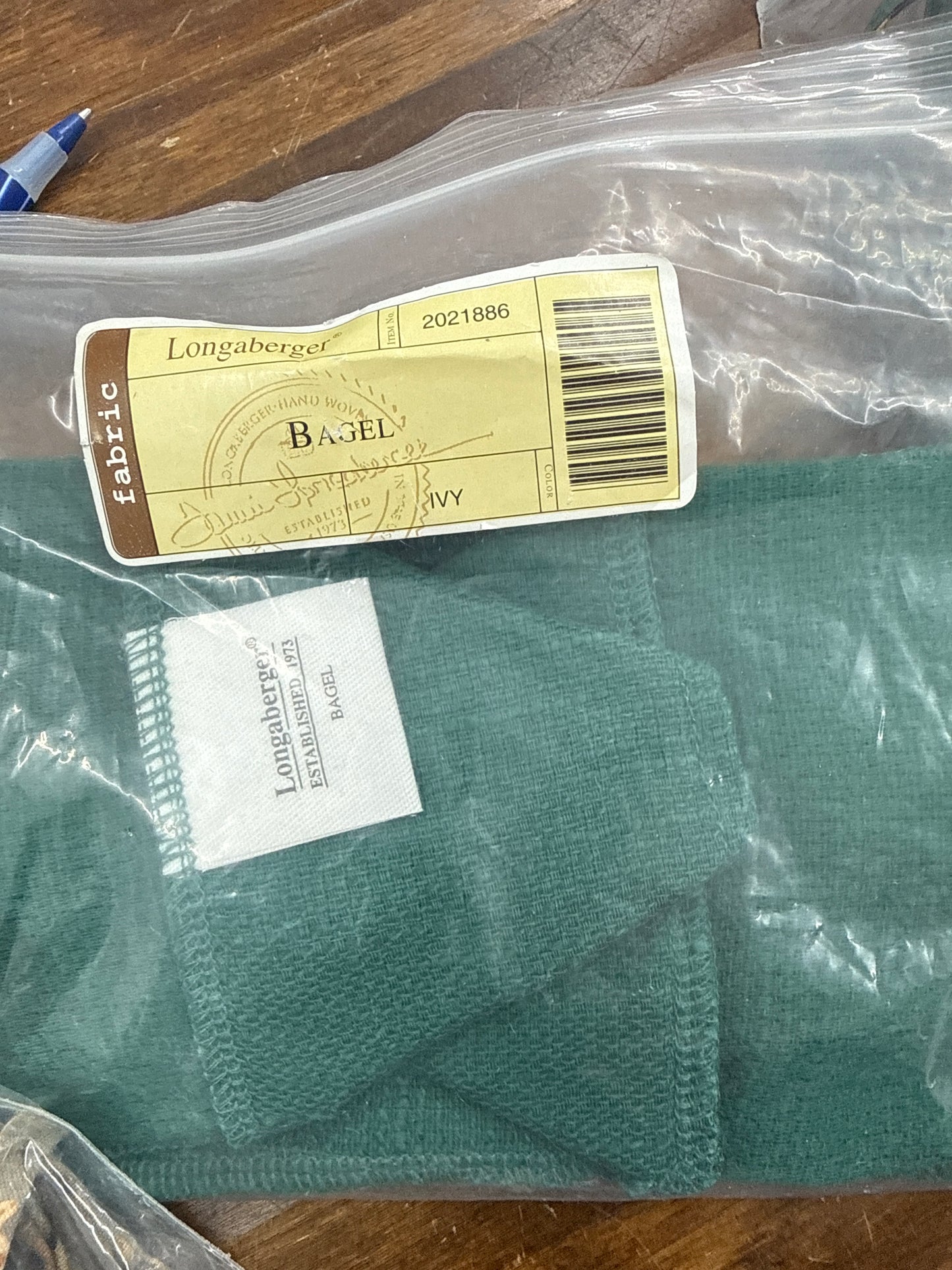 Longaberger bagel liner in ivy