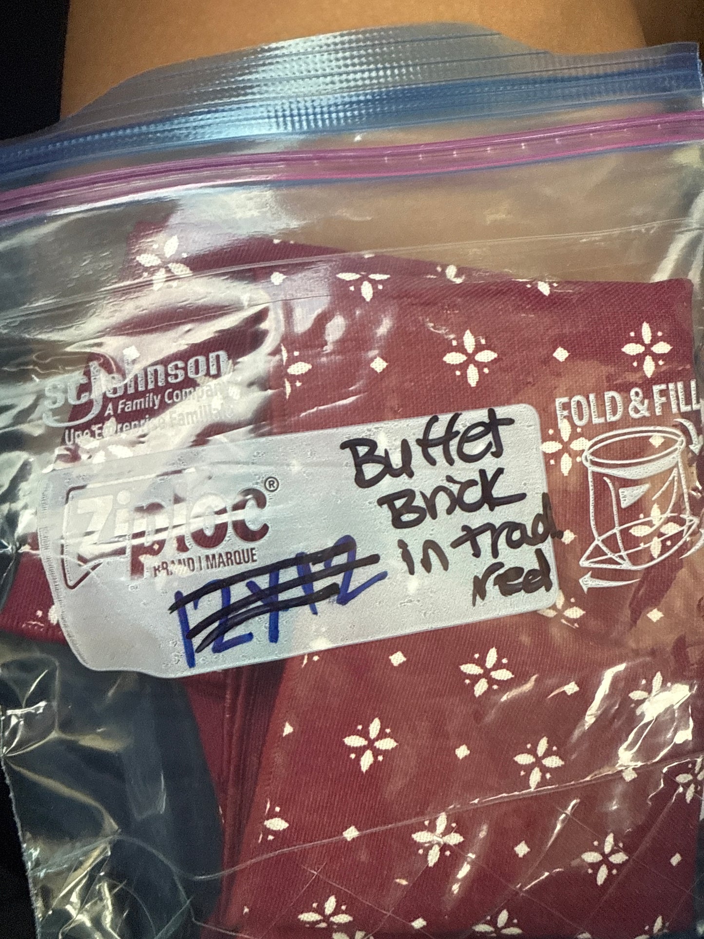 Longaberger Liner Buffet Brick in Traditional Red