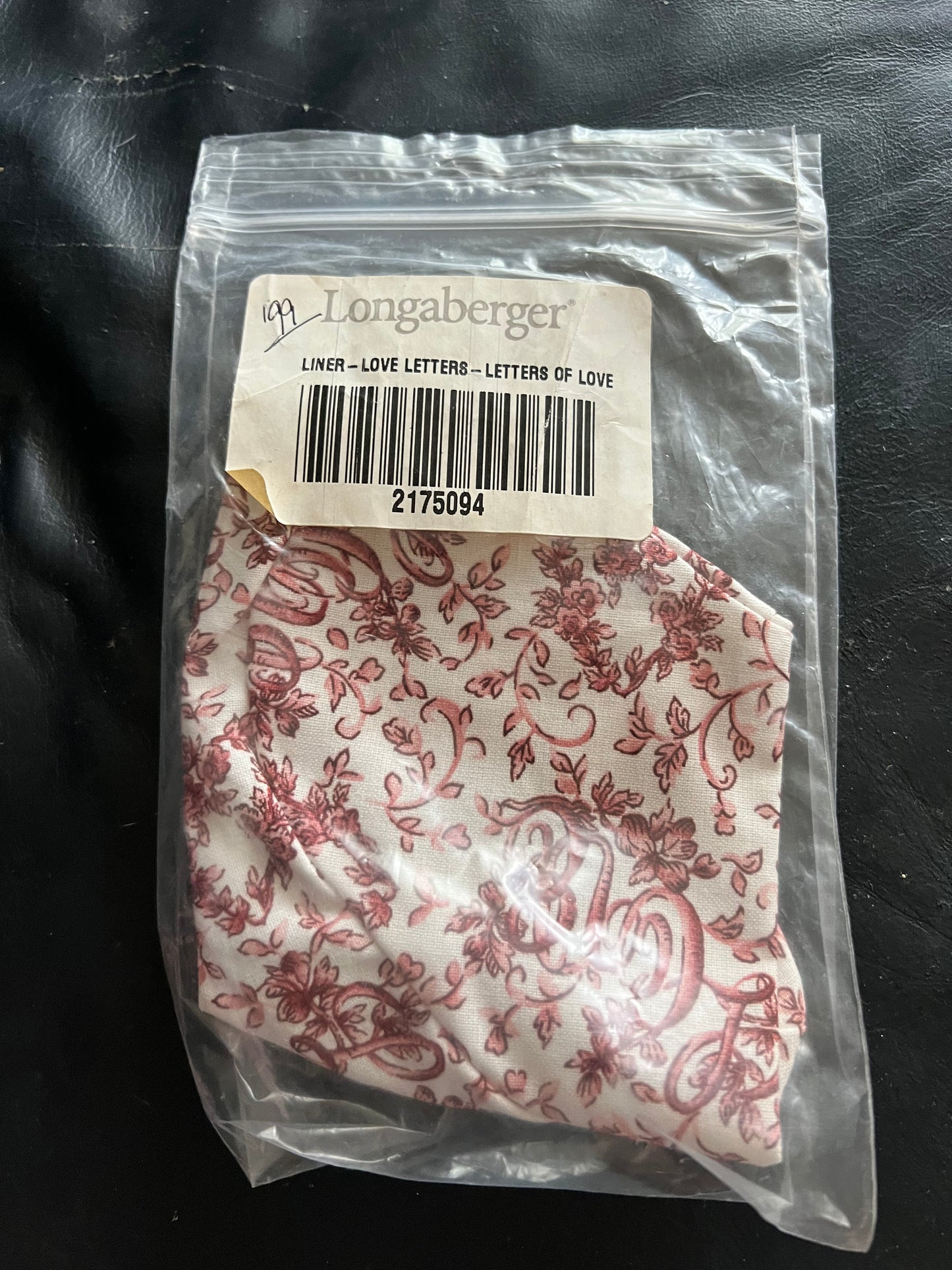 Longaberger love letters liner in letters of love
