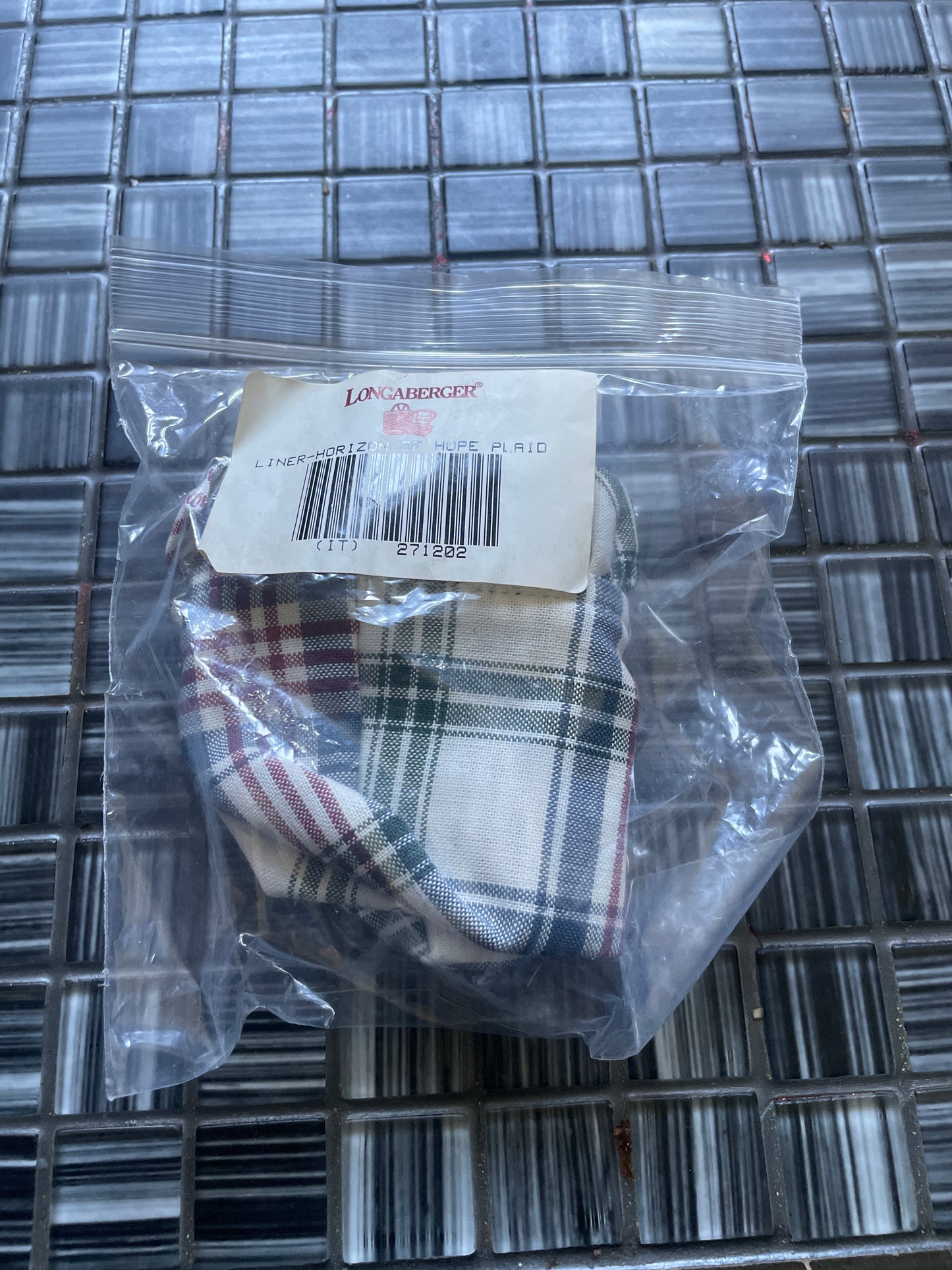Longaberger Liner horizon of hope in plaid