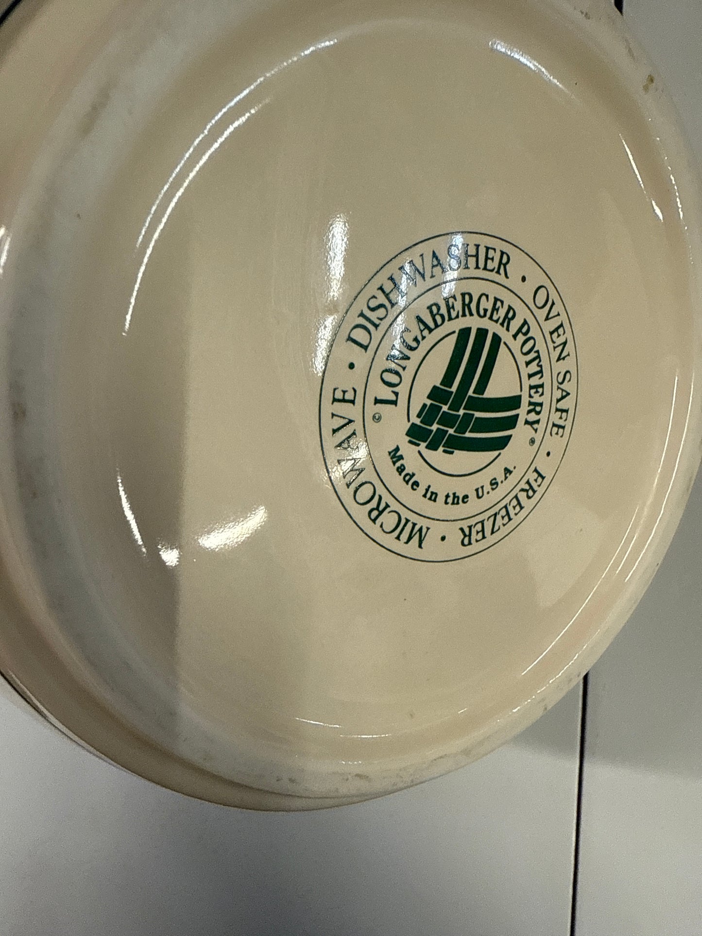 Longaberger bean pot/cookie jar (no rubber seal) in heritage green