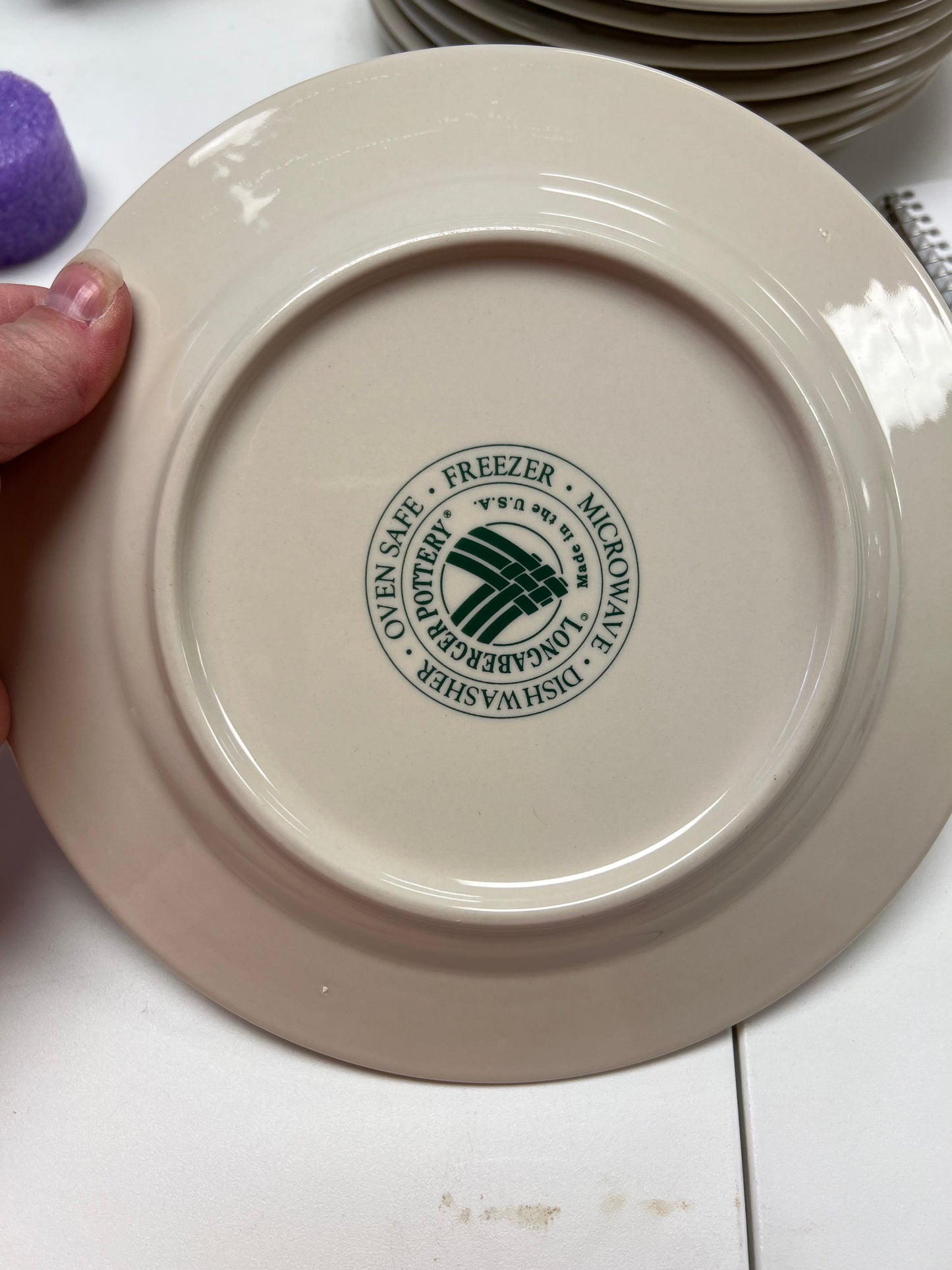 Longaberger luncheon plate in ivory