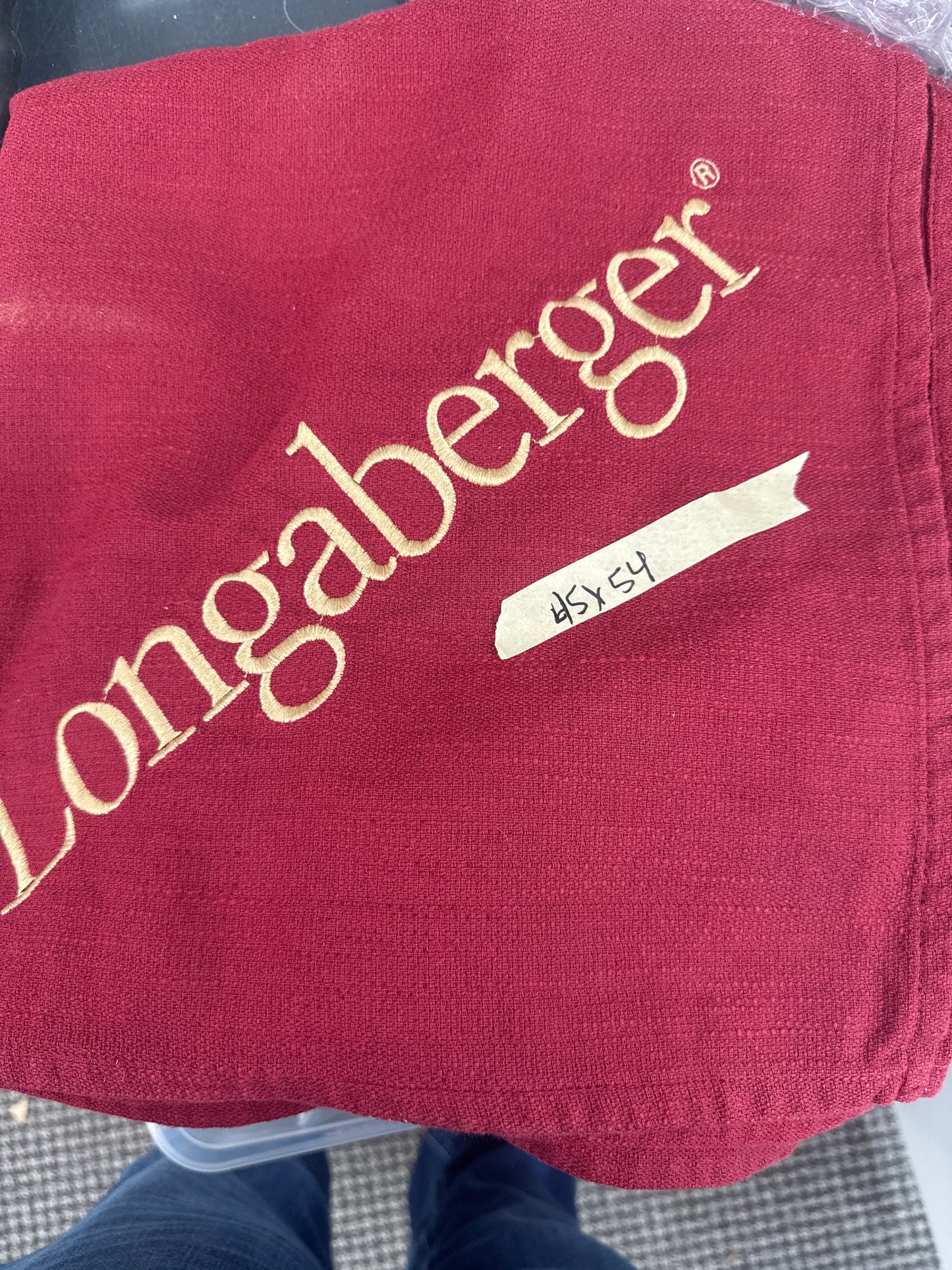 Longaberger 45”x54” tablecloth in paprika