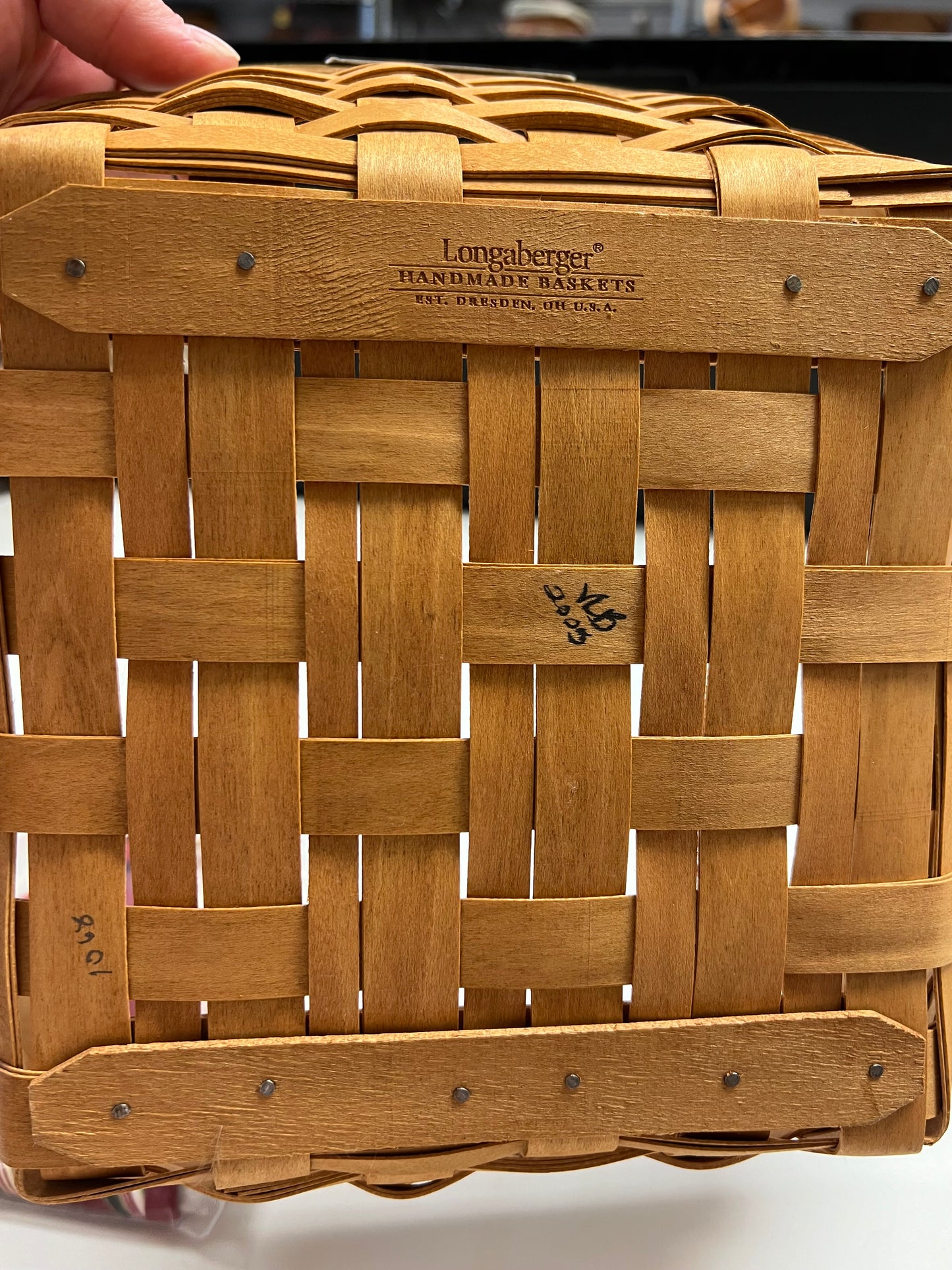 Longaberger silver bells basket with liner