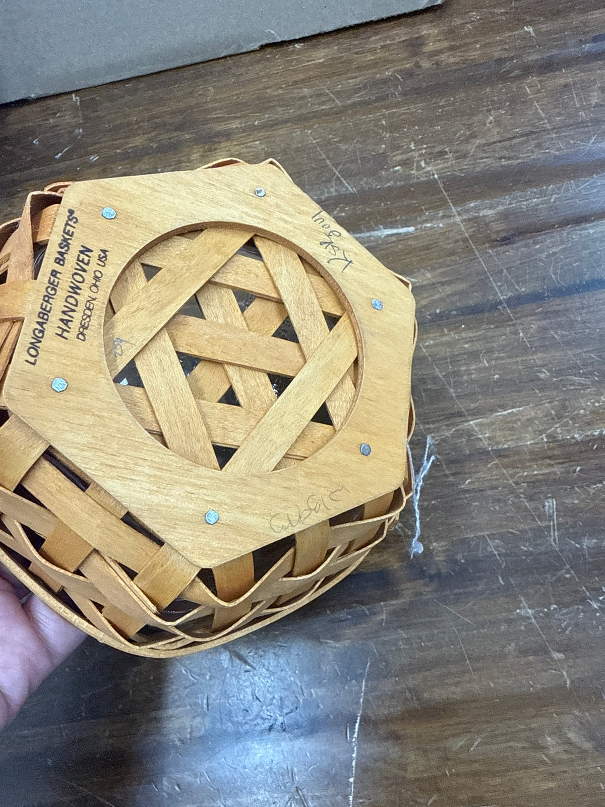Longaberger sage basket with protector