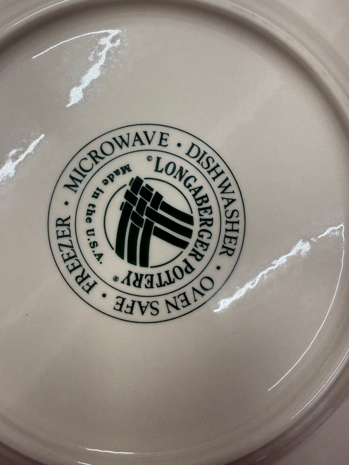 Longaberger Holly dinner plate with some markings as shown