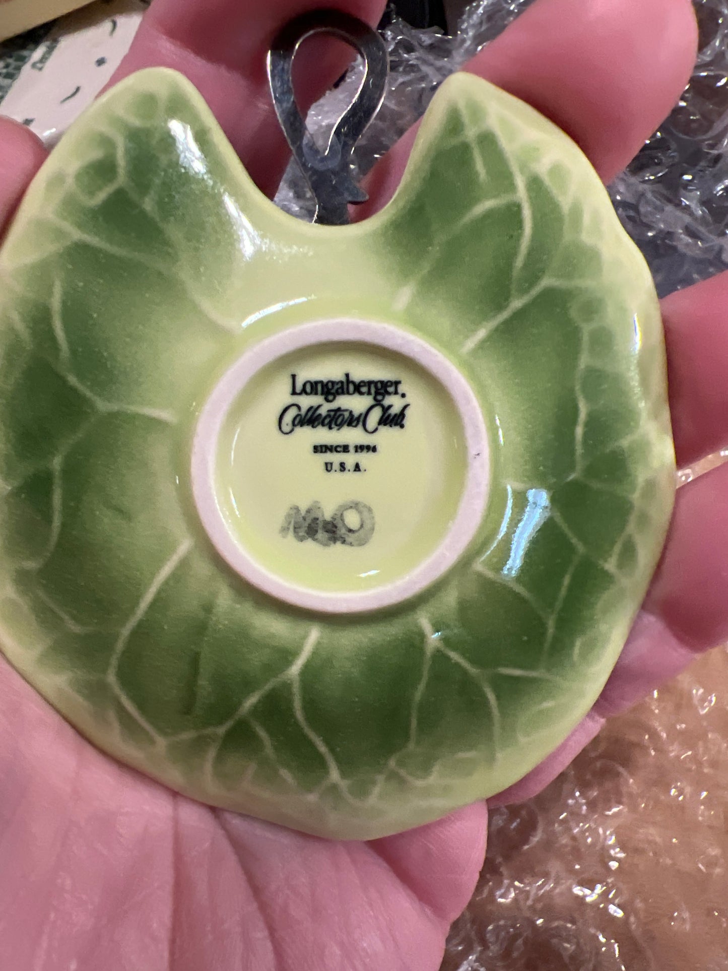 Longaberger collectors club leaf ornament