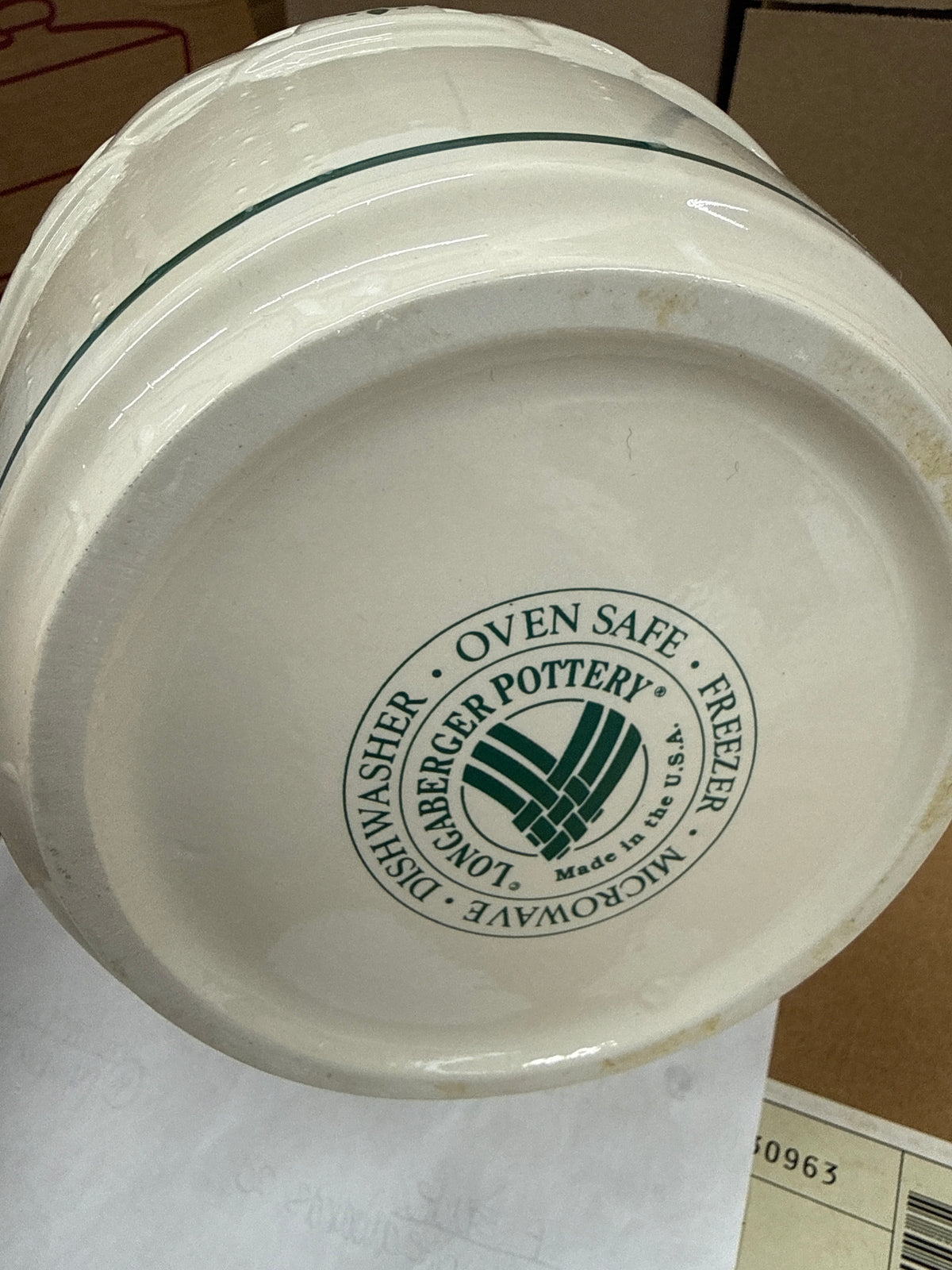Longaberger 3 quart canister in heritage green