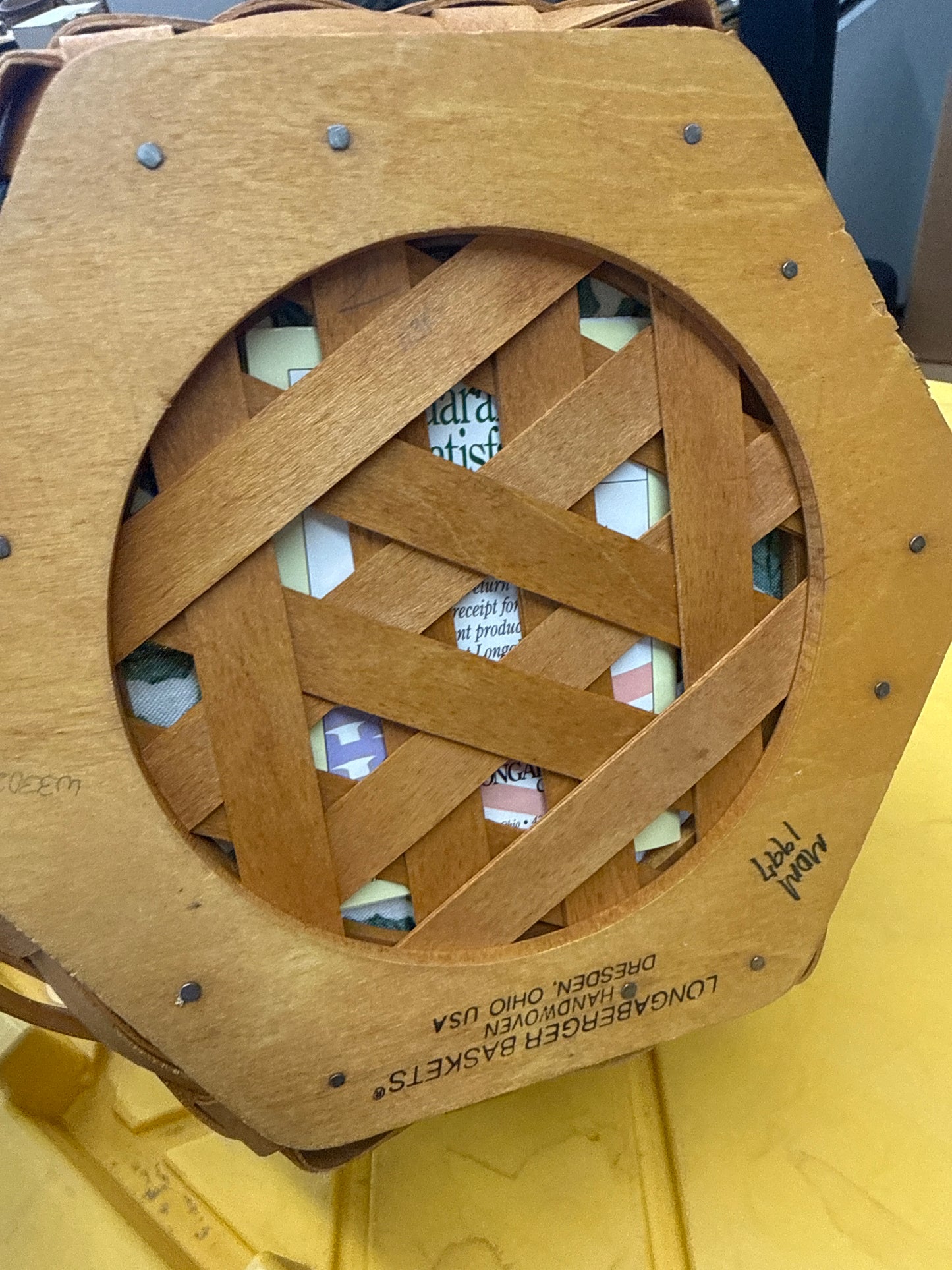 Longaberger snowflake basket with liner and protector