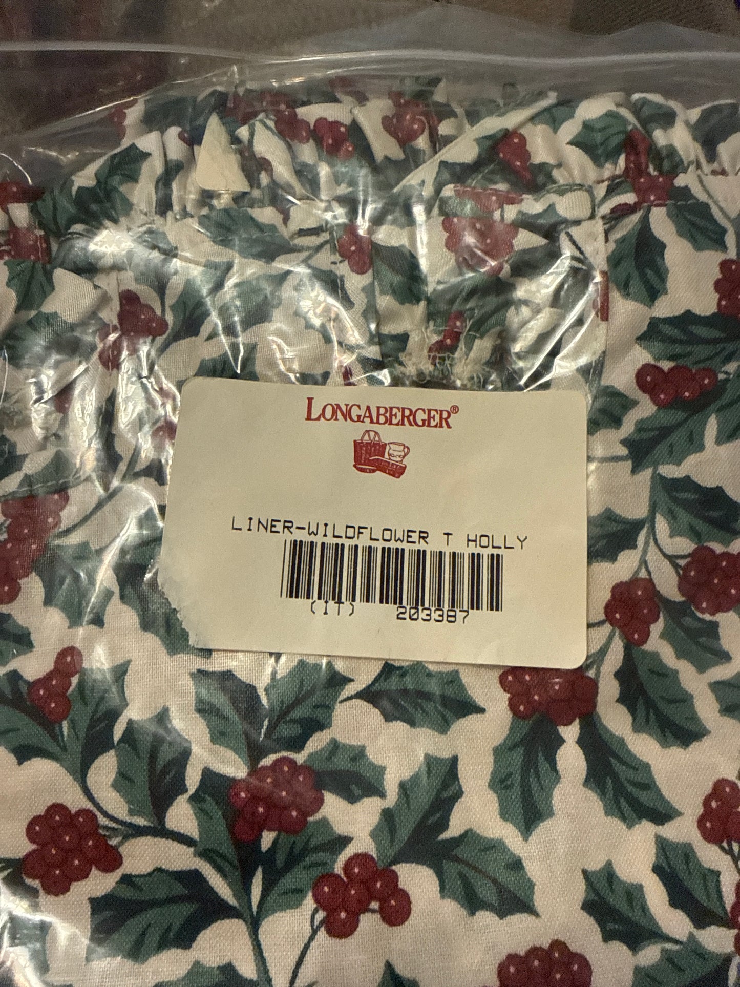 Longaberger wildflower liner in traditional holly