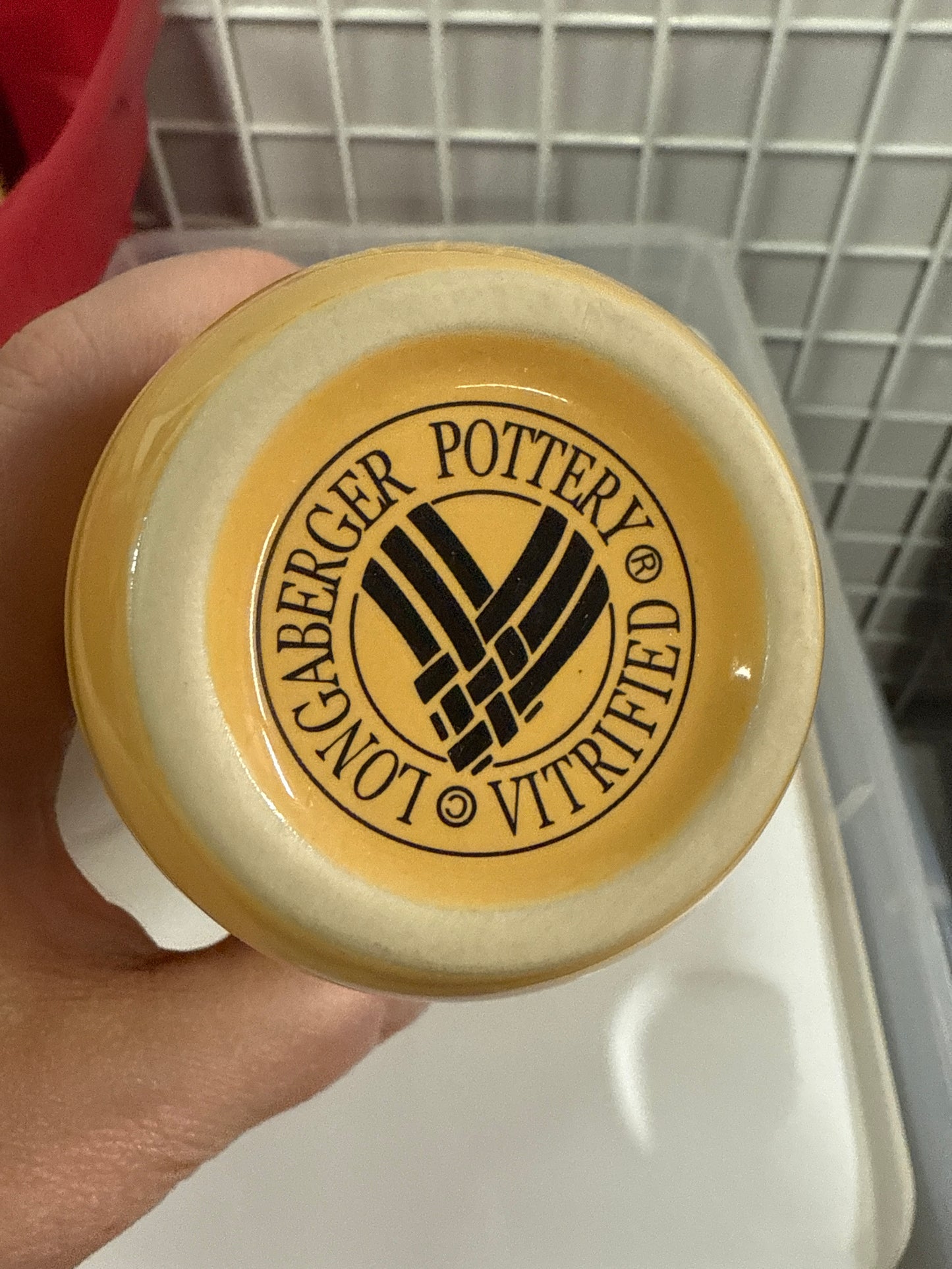 Longaberger travel mug in butternut with lid