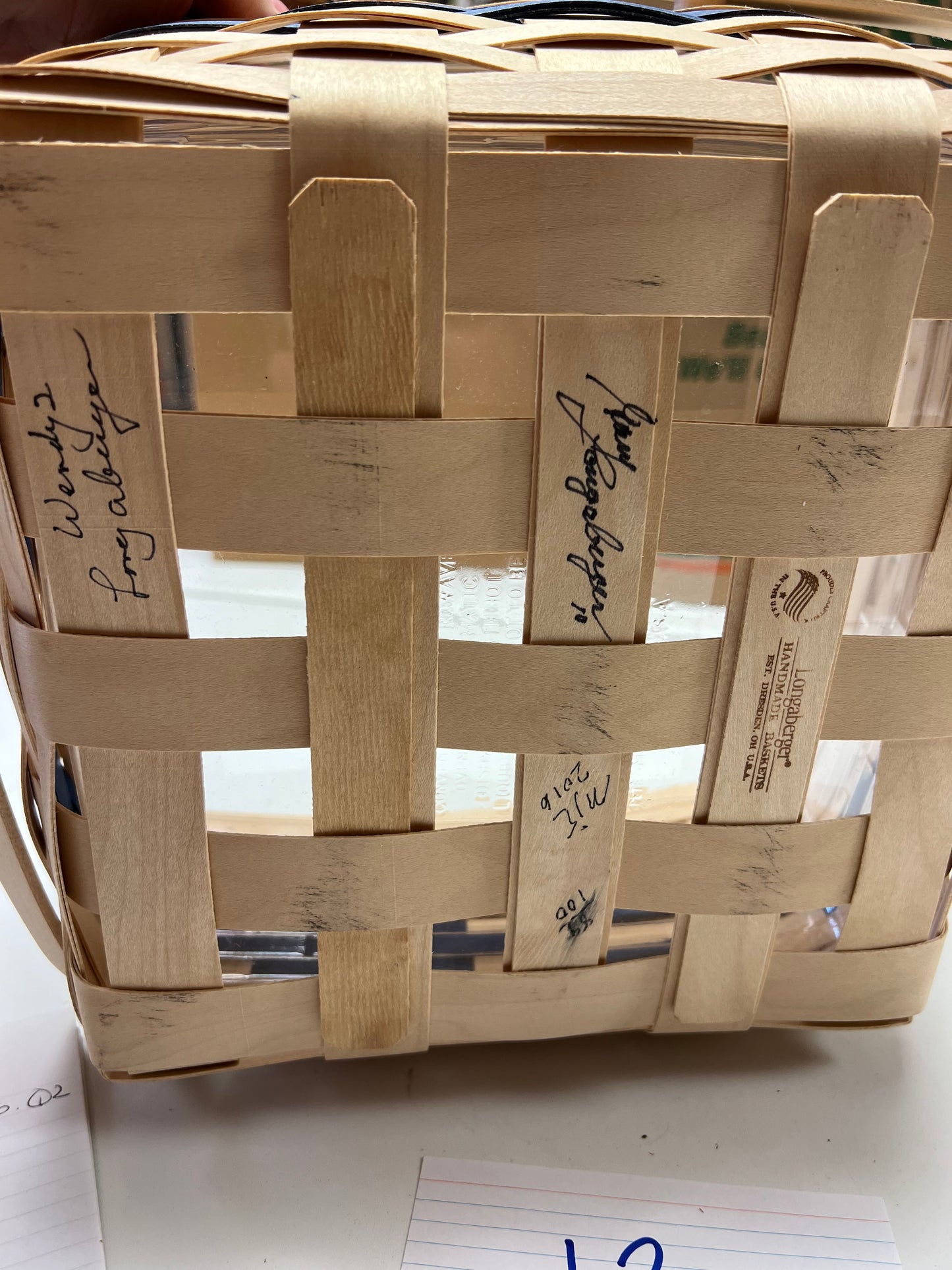 Longaberger signed cake basket with protector