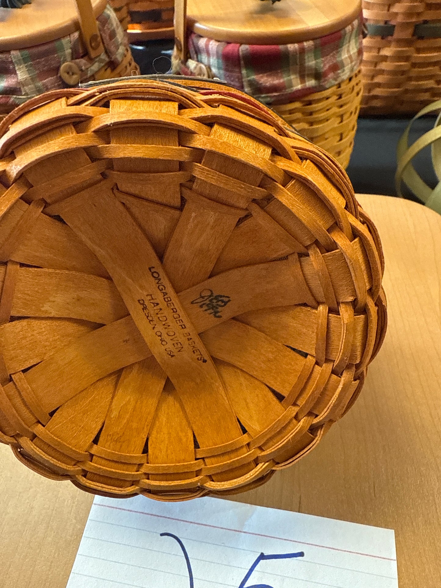 Longaberger 1997 inaugural basket with liner and protector