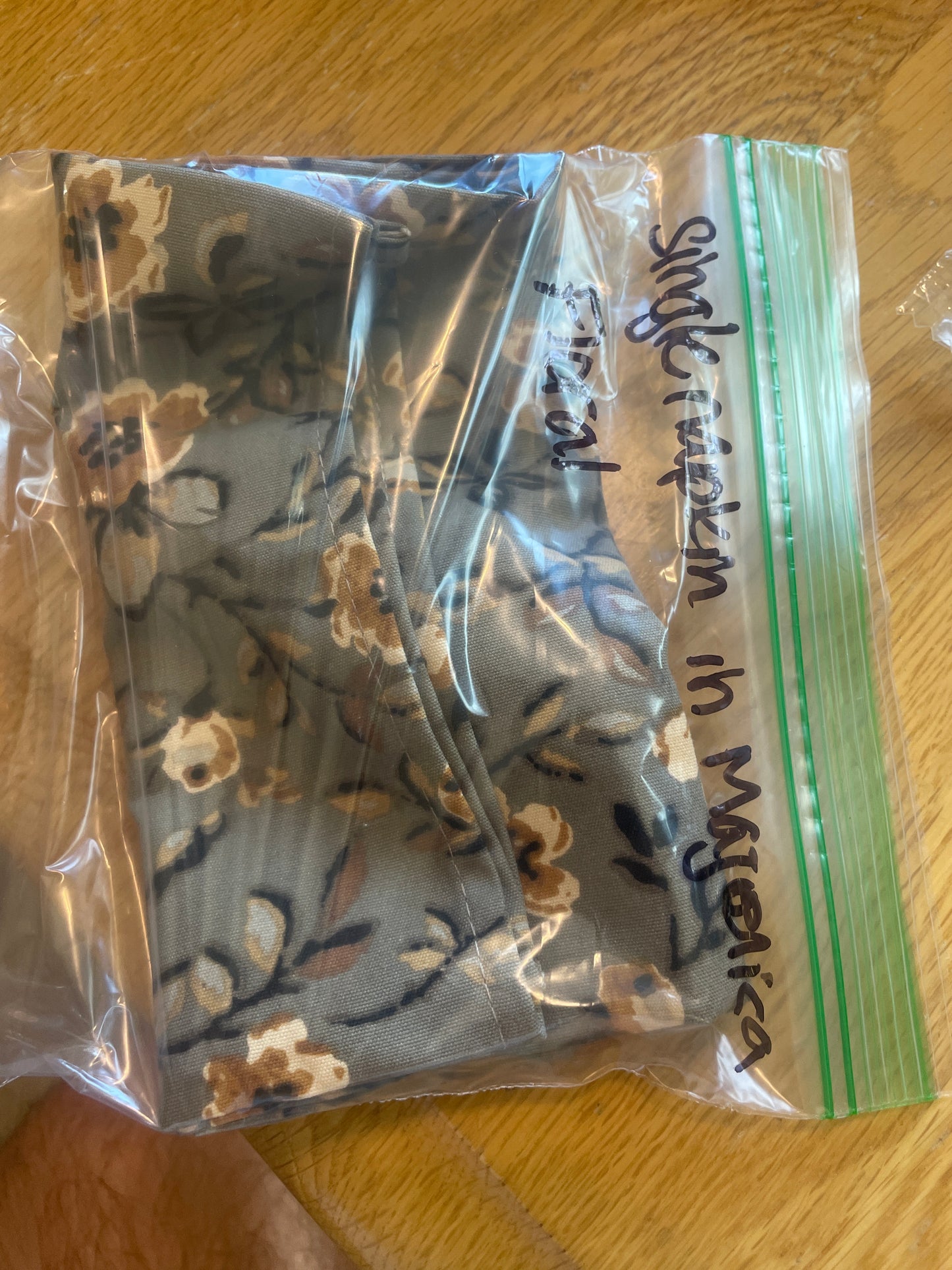 Longaberger napkin in khaki floral