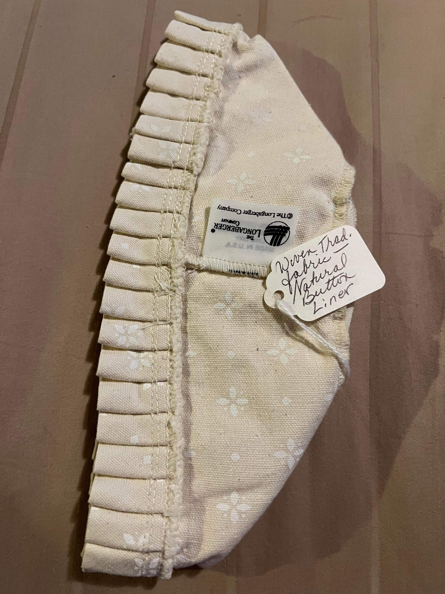 Longaberger Button Liner in Woven Traditions Natural