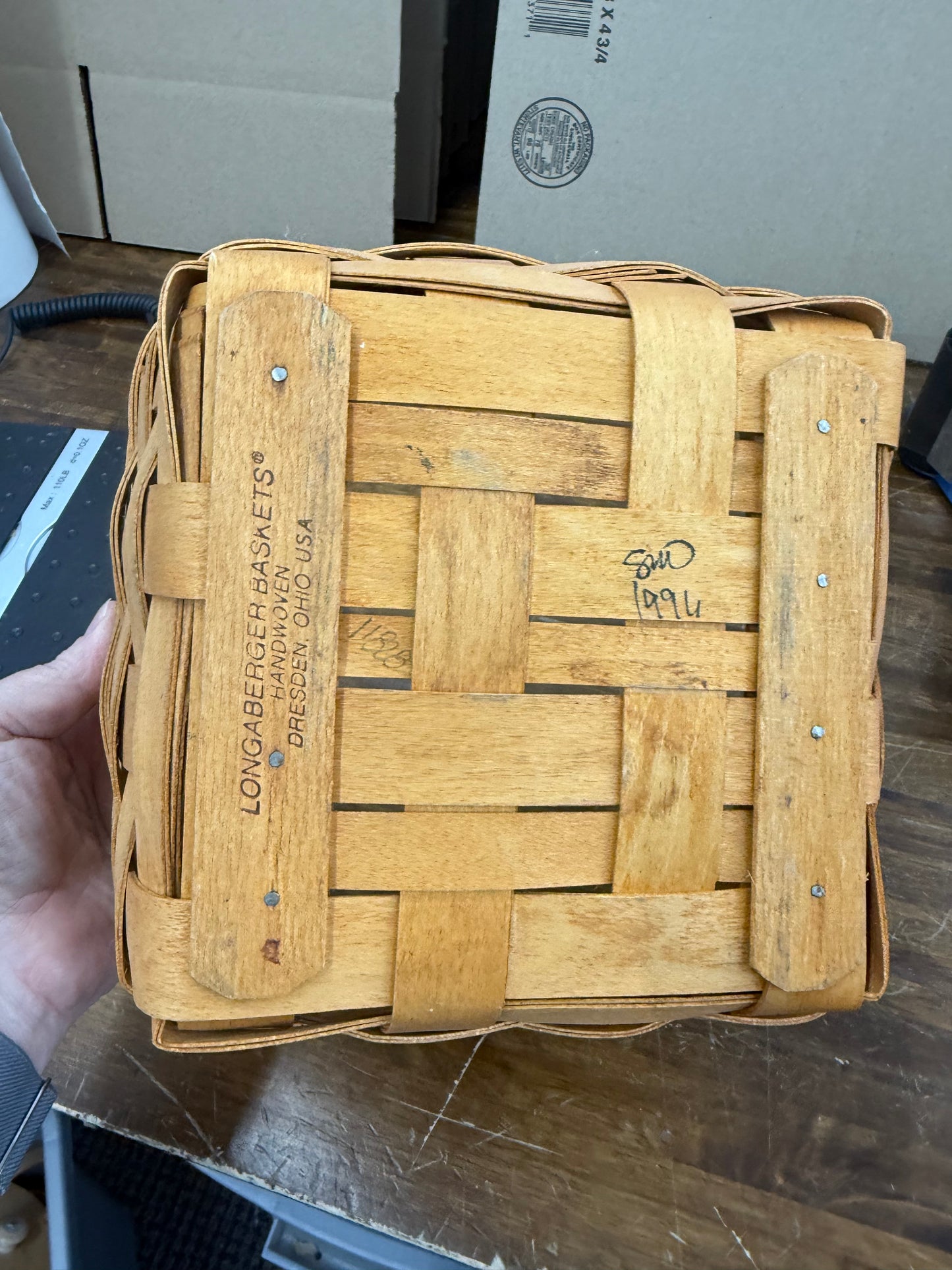 Longaberger large berry basket - has a spot in the side as pictured