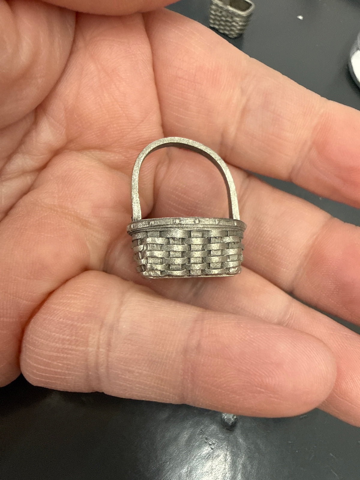 Longaberger mini pewter basket