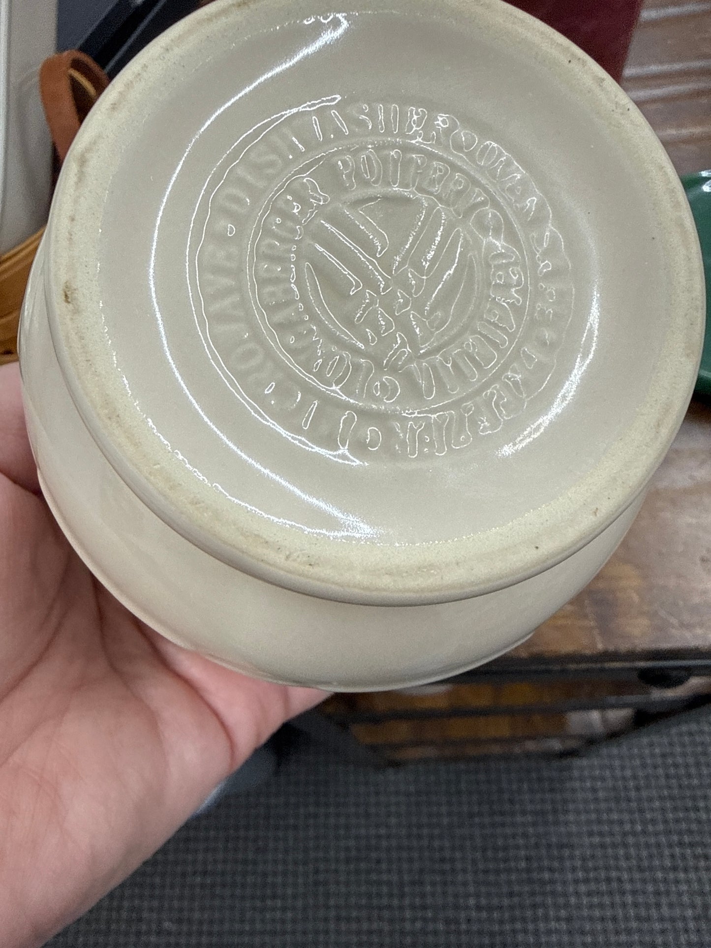 Longaberger sugar bowl in ivory-no lid
