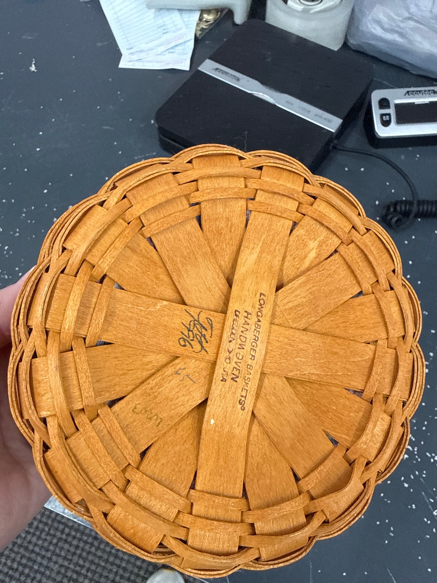 Longaberger 1997 inaugural basket with liner and protector