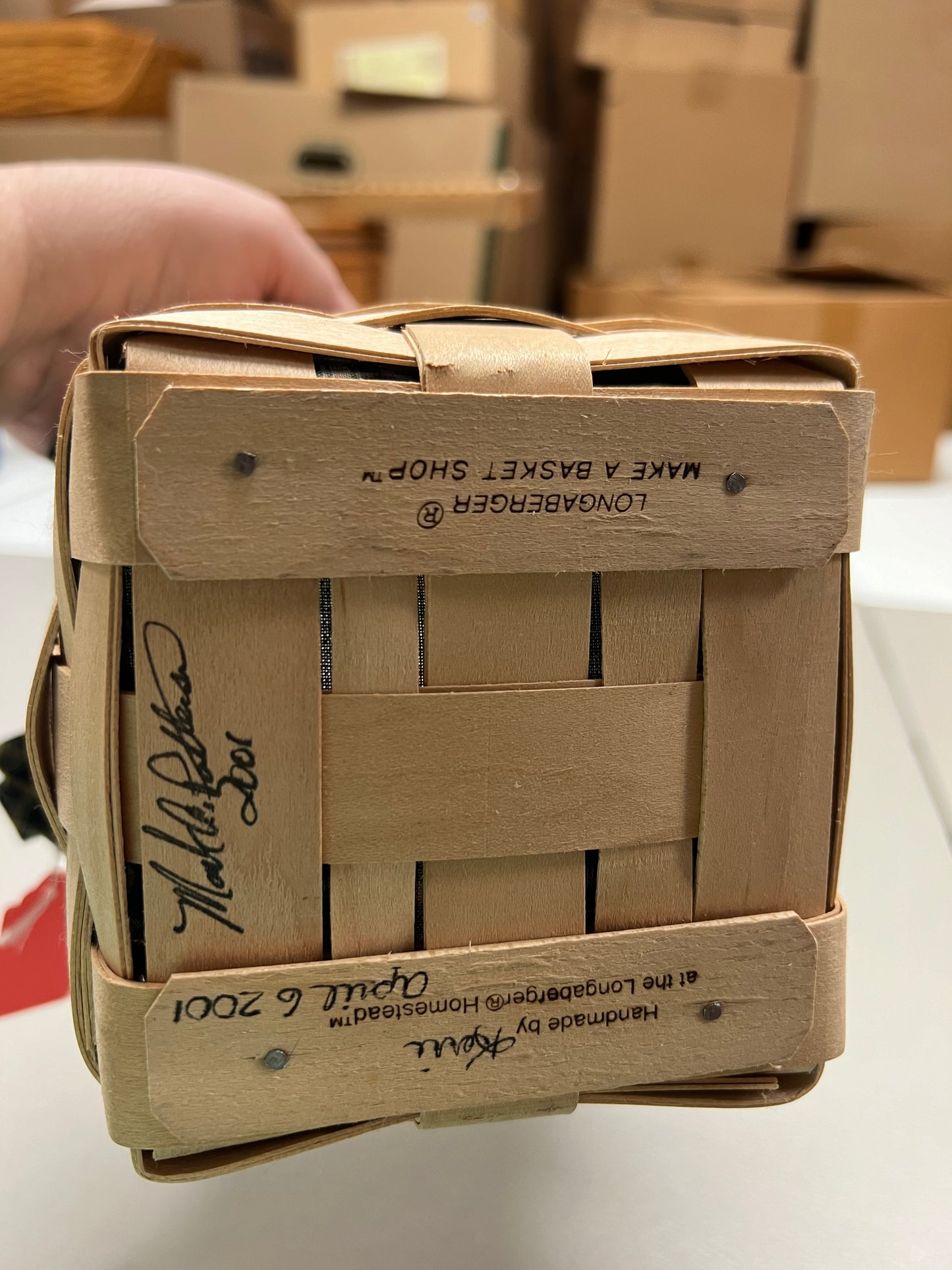 Longaberger tall peg basket with liner