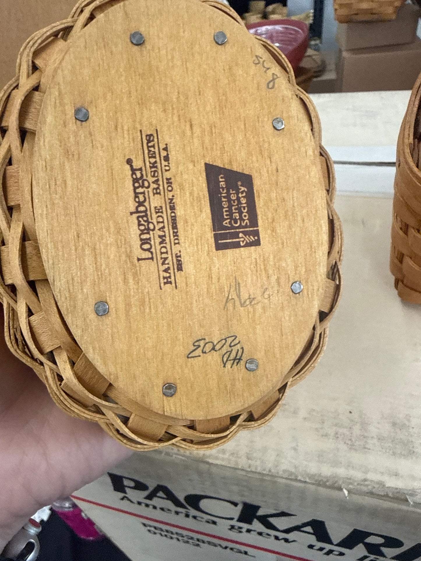 Longaberger 2003 horizon of hope basket with note pad