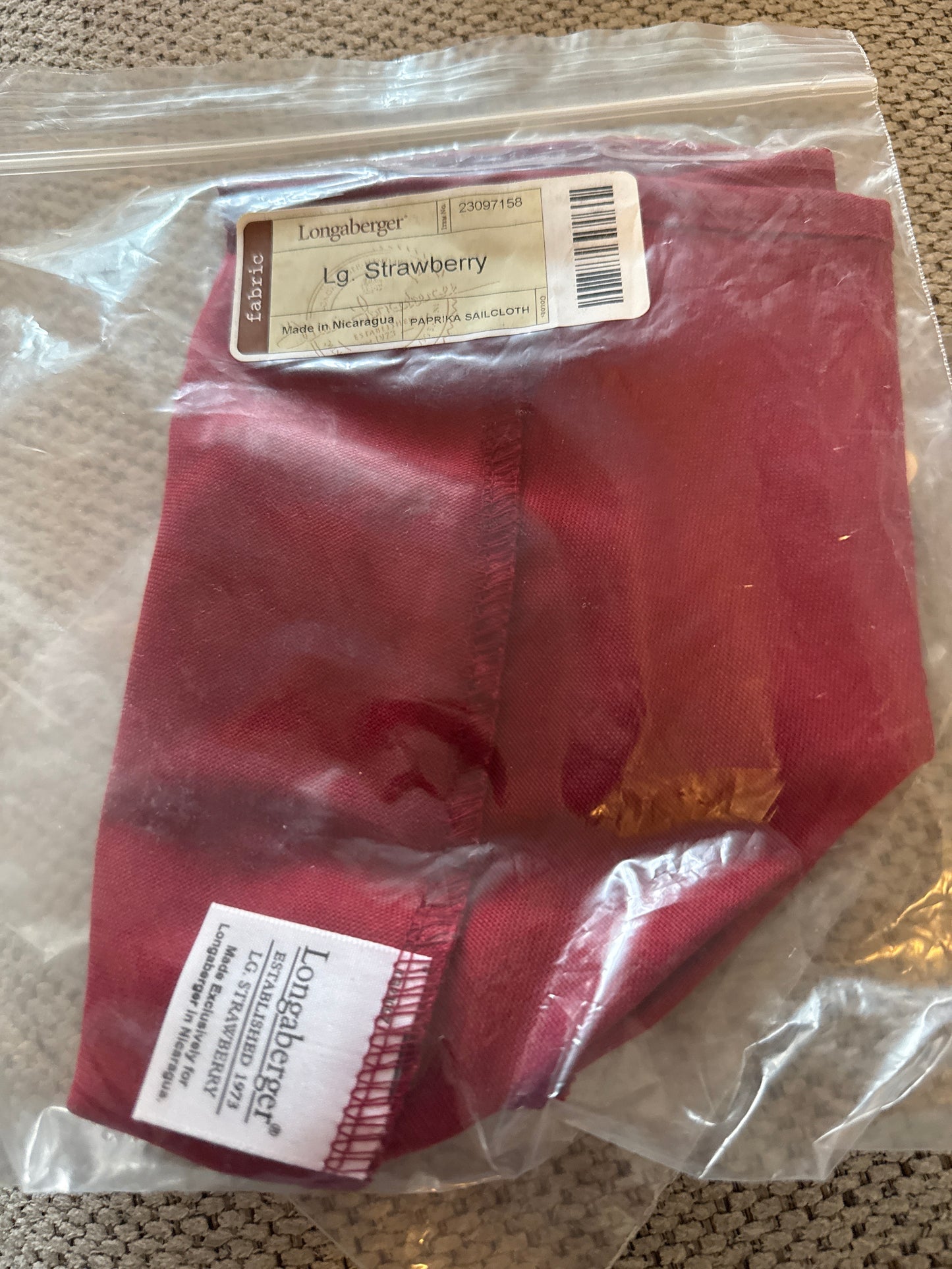 Longaberger large strawberry liner in paprika