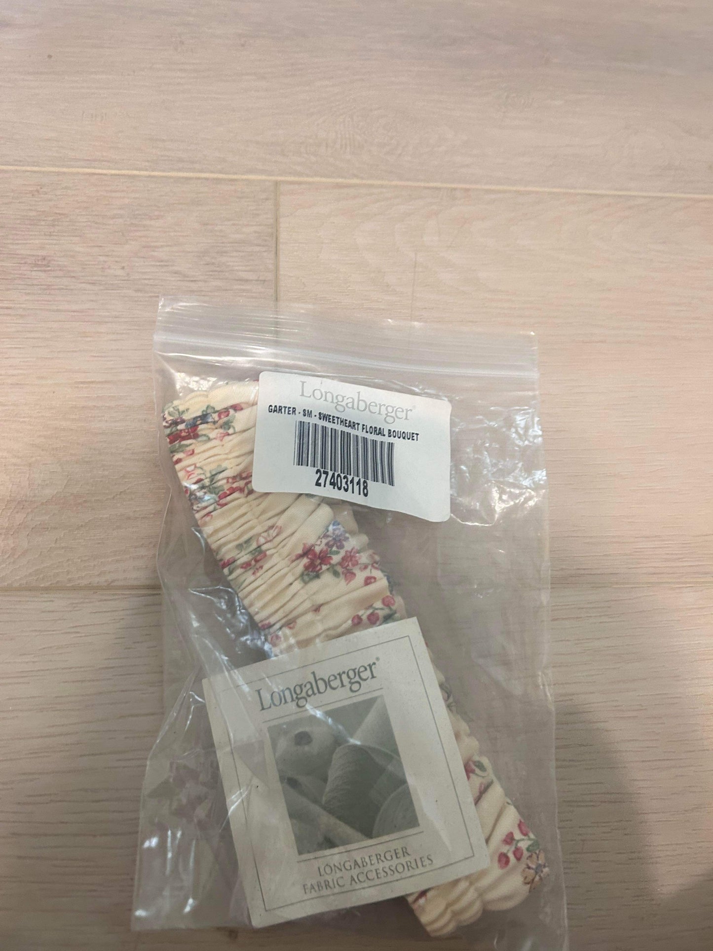 Longaberger Small Garter in Sweetheart Floral Bouquet