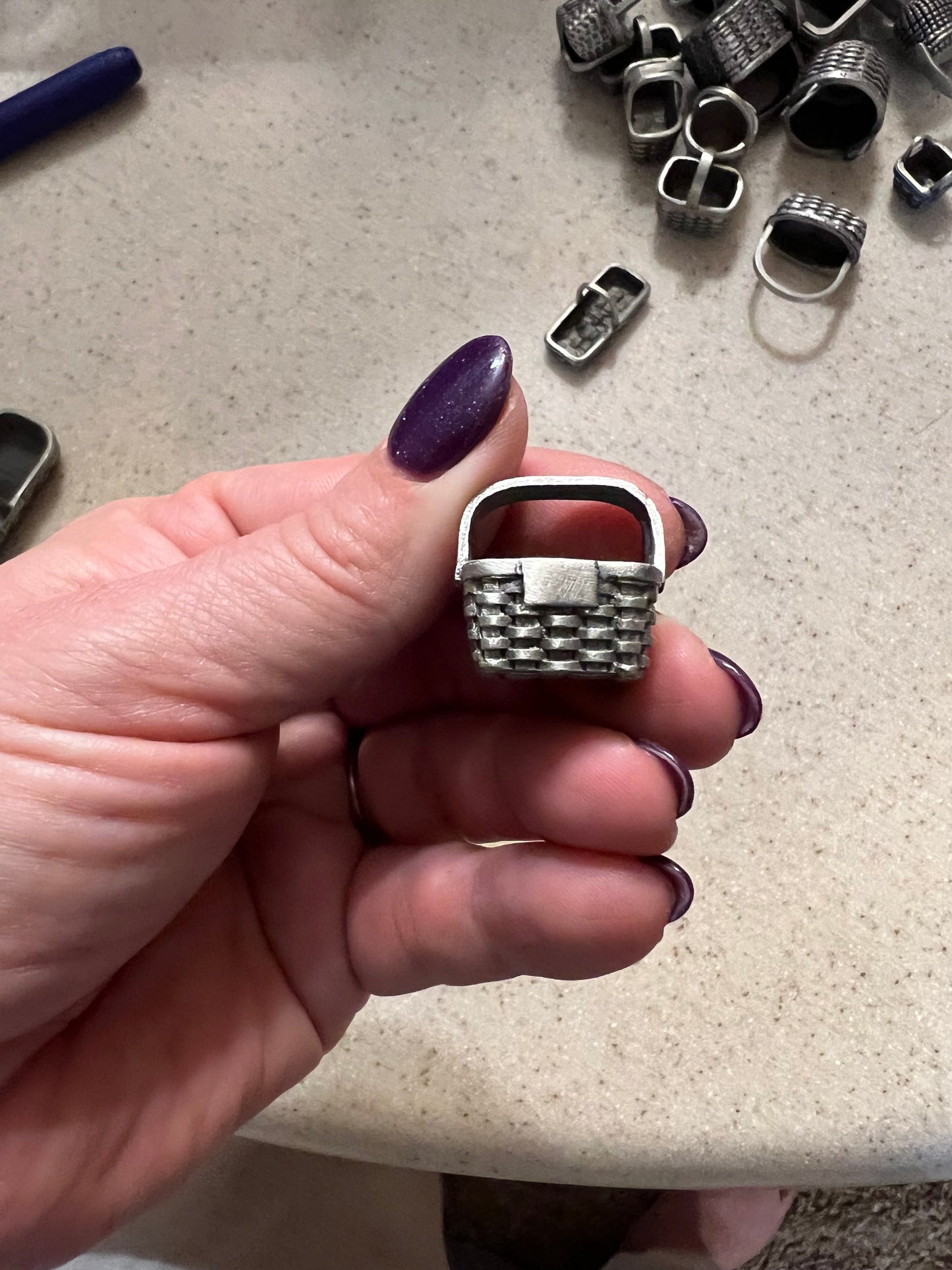 Longaberger pewter basket