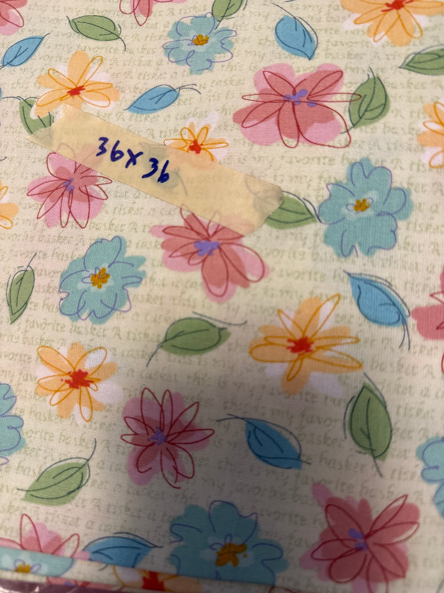 Longaberger 36x36 fabric square in floral blooms