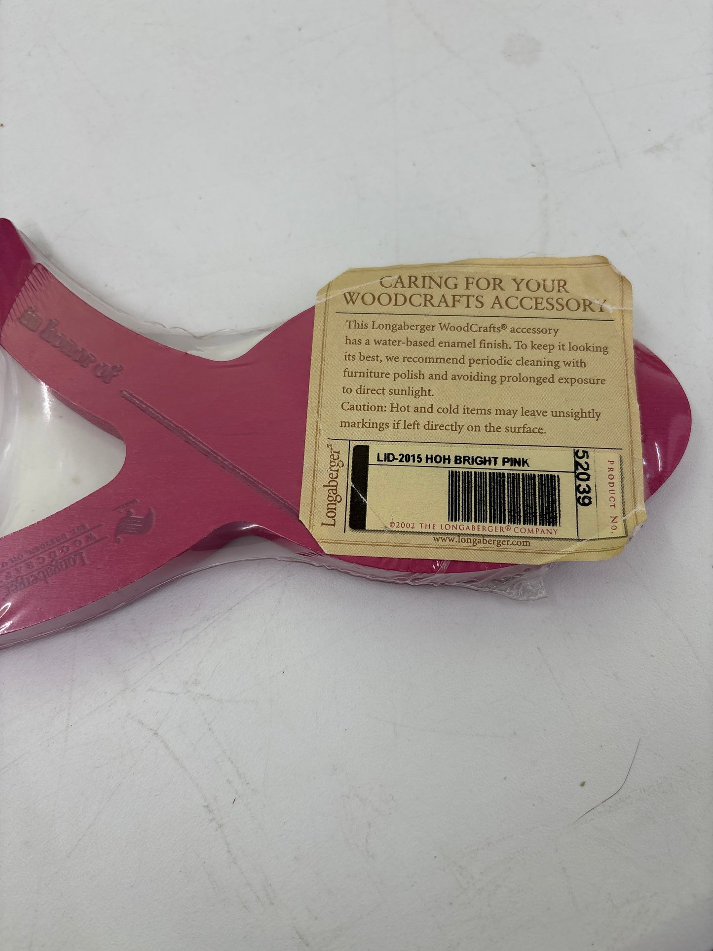Longaberger 2015 Horizon of Hope lid- Bright Pink