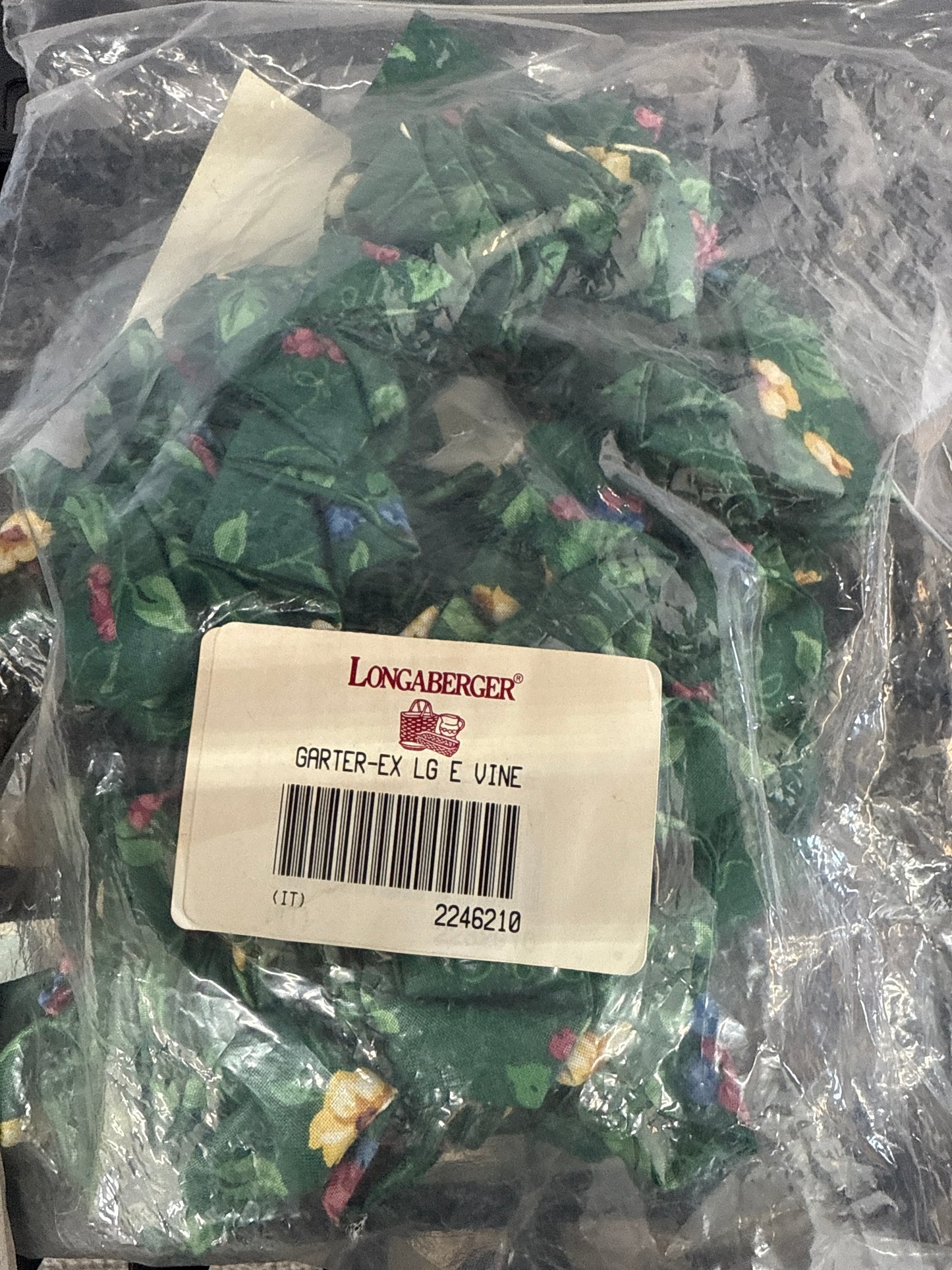 Longaberger extra large garter in emerald vine