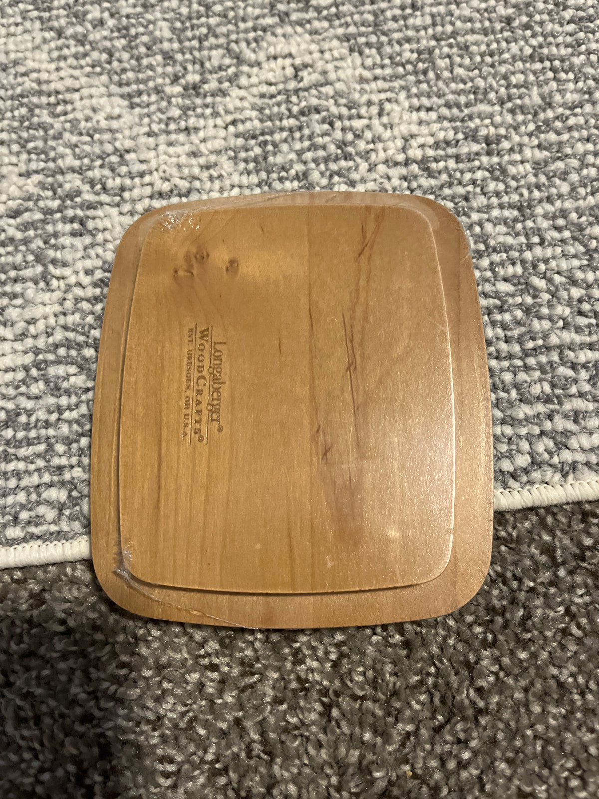 Longaberger pocket change lid in warm brown