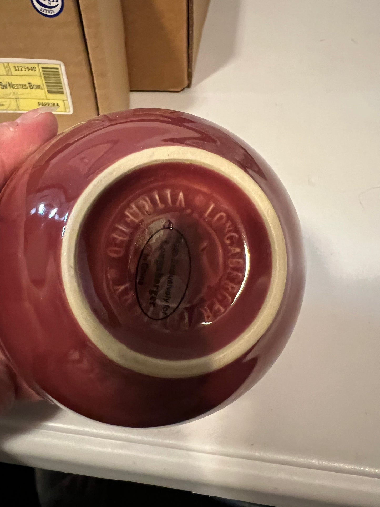 Longaberger paprika small nested bowl