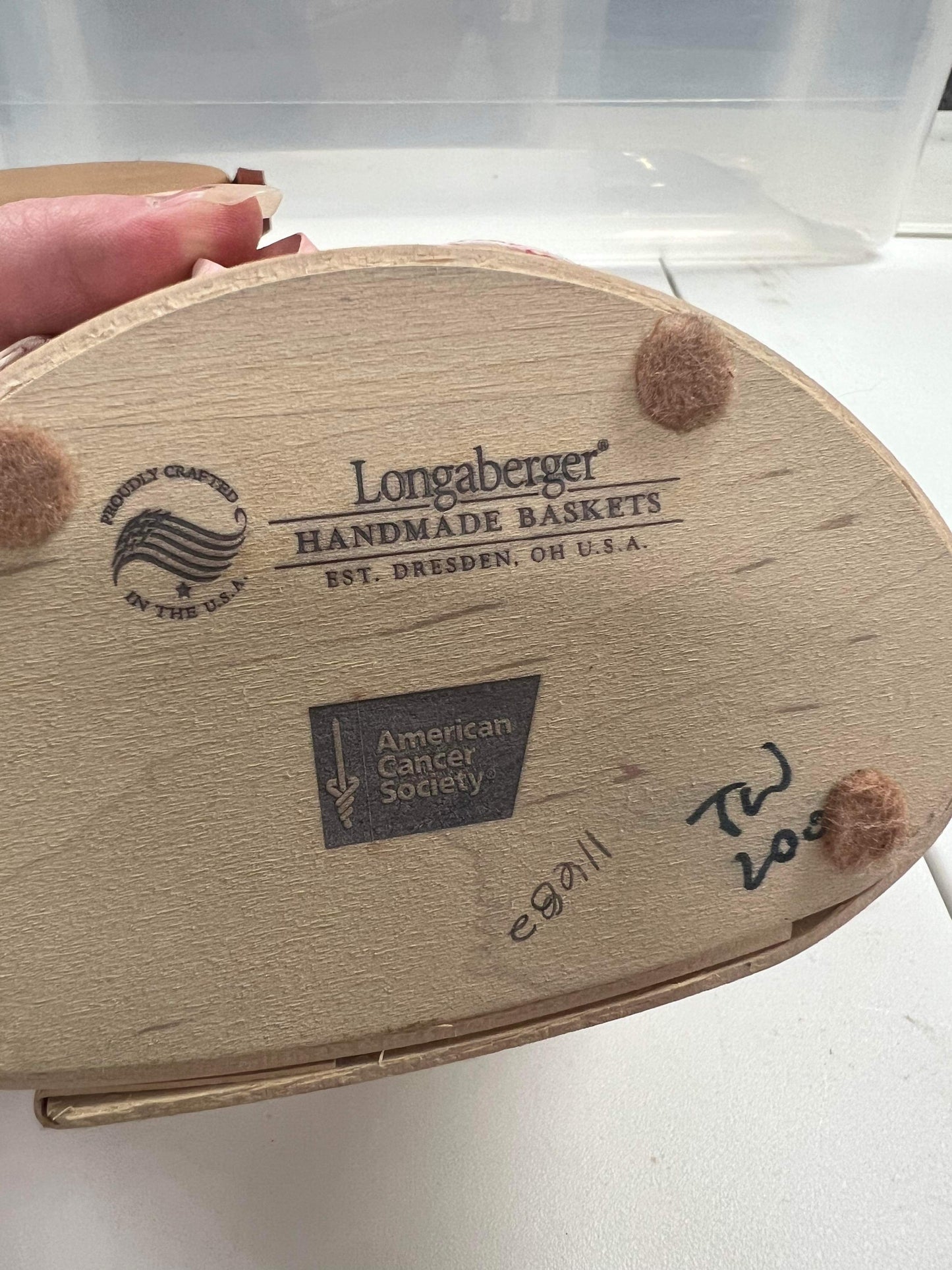 Longaberger 2007 Horizon of Hope Basket with Lid and Liner and protector