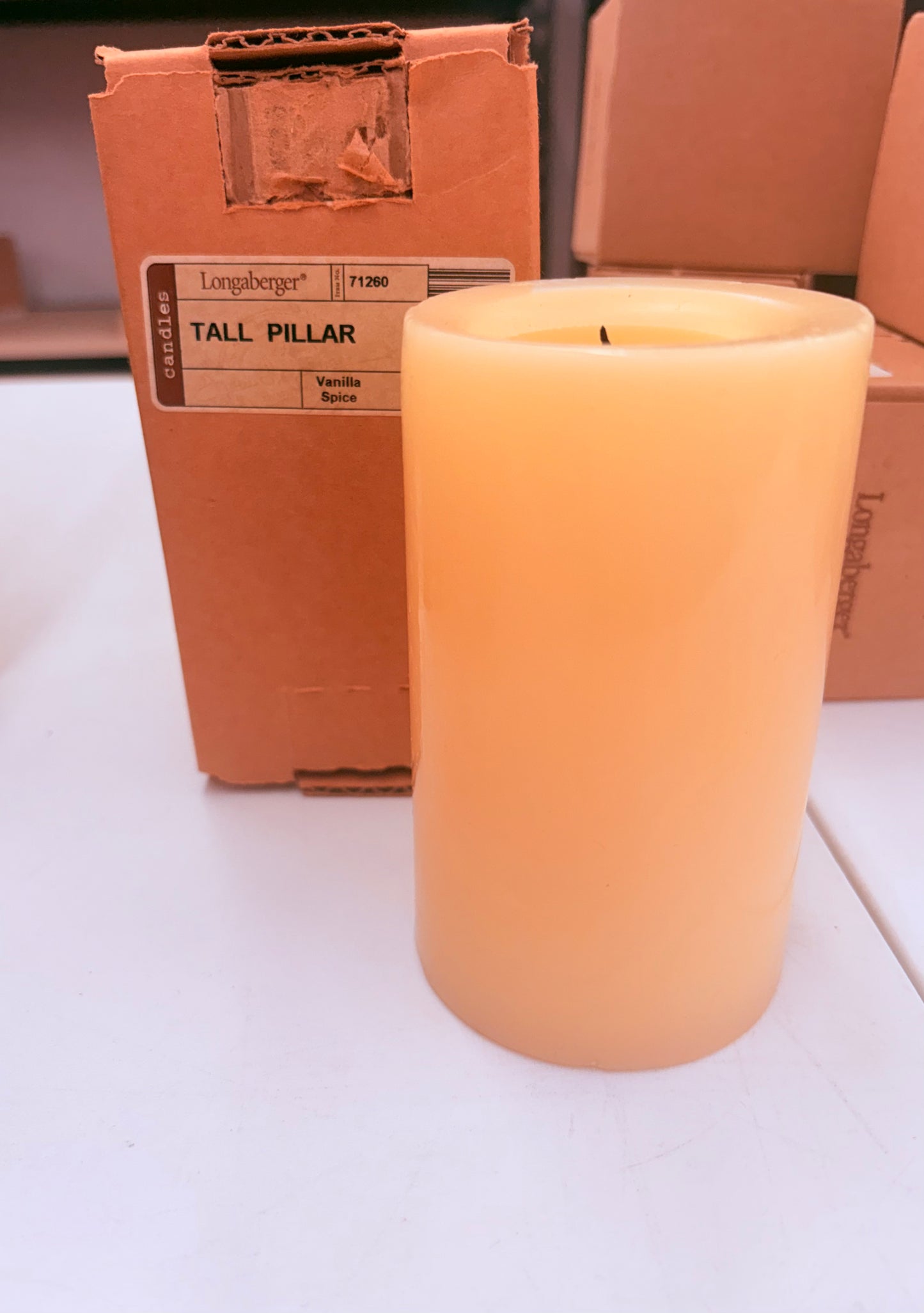 Tall Pillar in Vanilla Spice