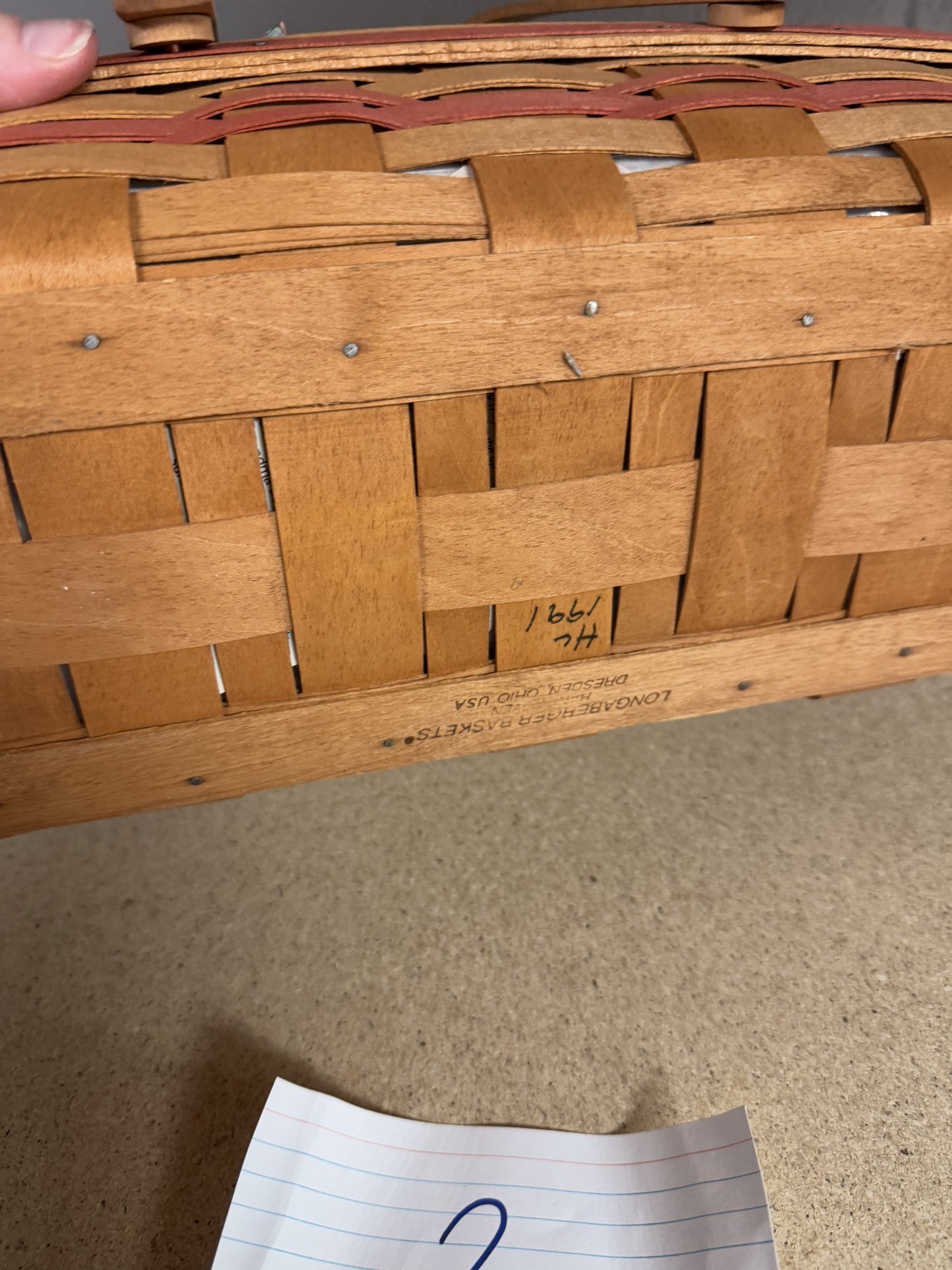 Longaberger rose basket with liner and protector