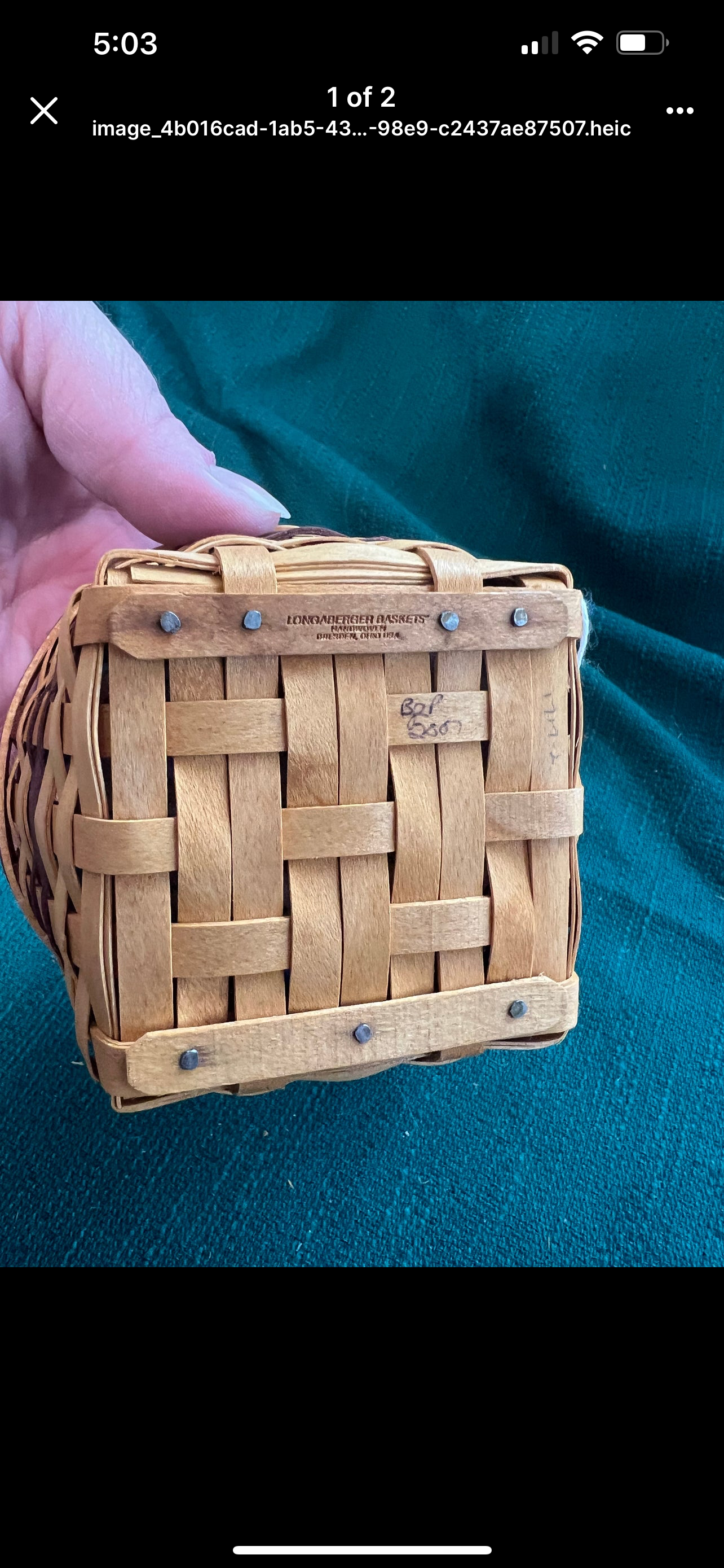 Longaberger petunia mini basket with liner, protector & flowers