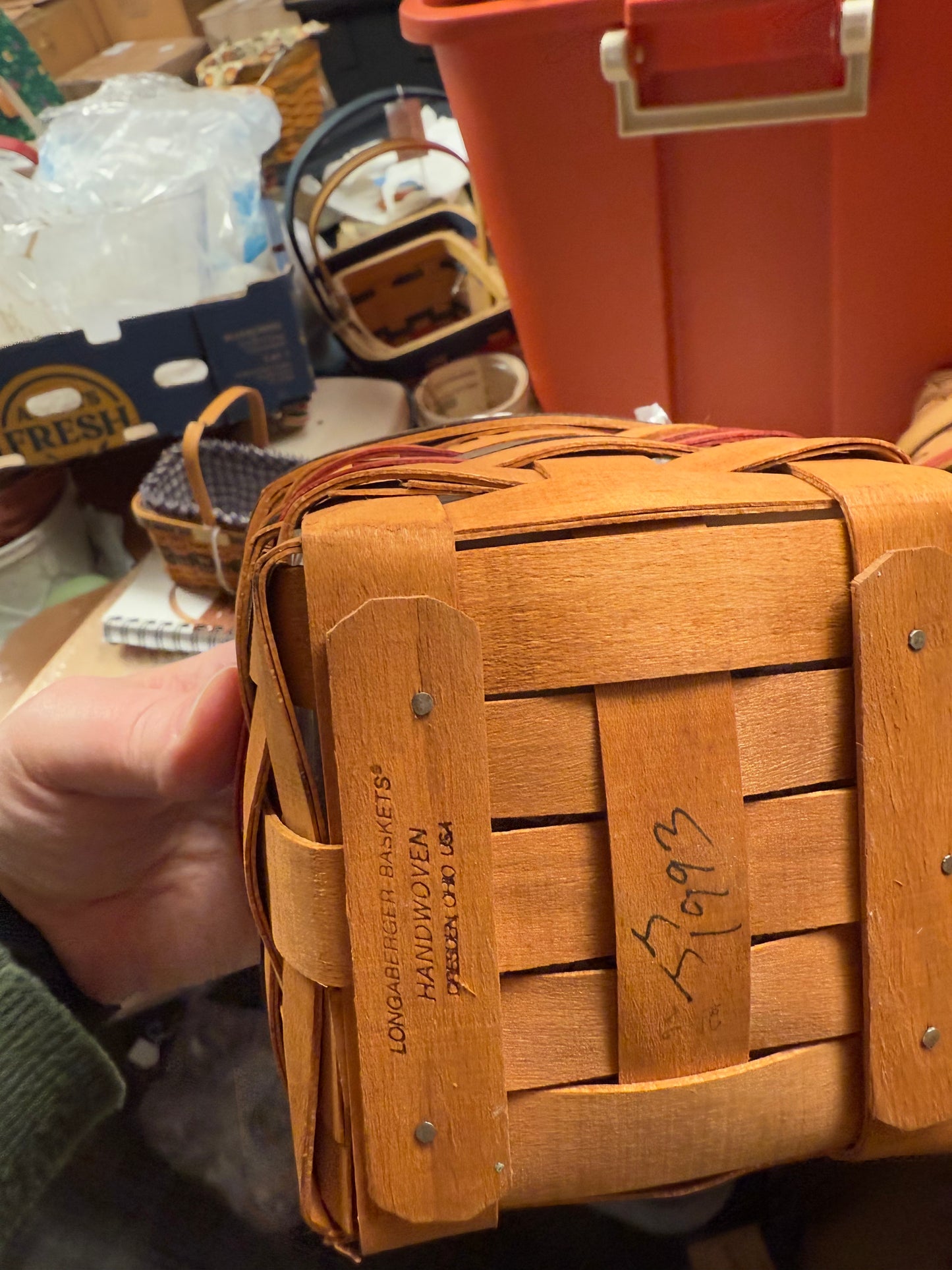 Longaberger 93 Inaugural basket with liner and protector